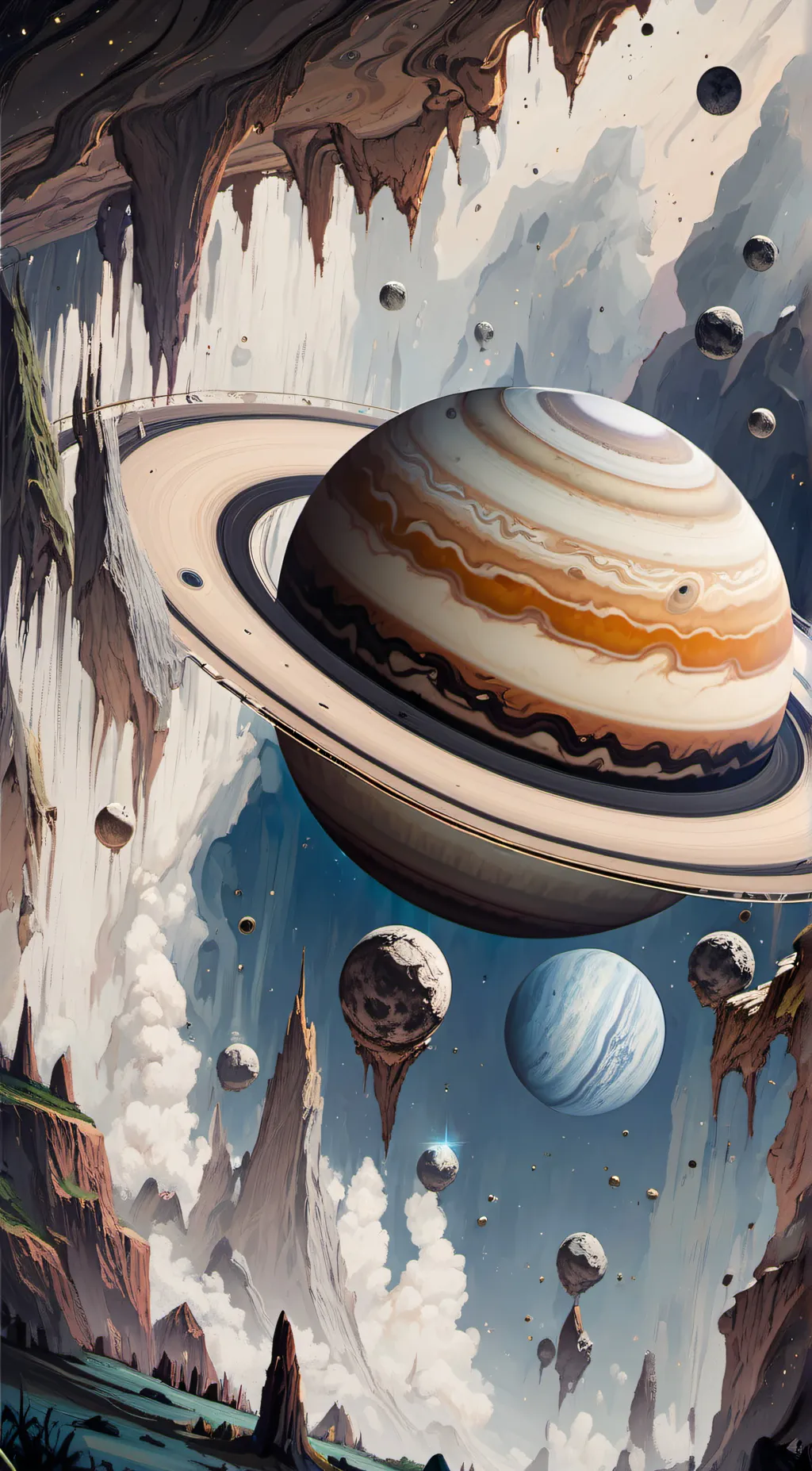 ai character: Saturn background