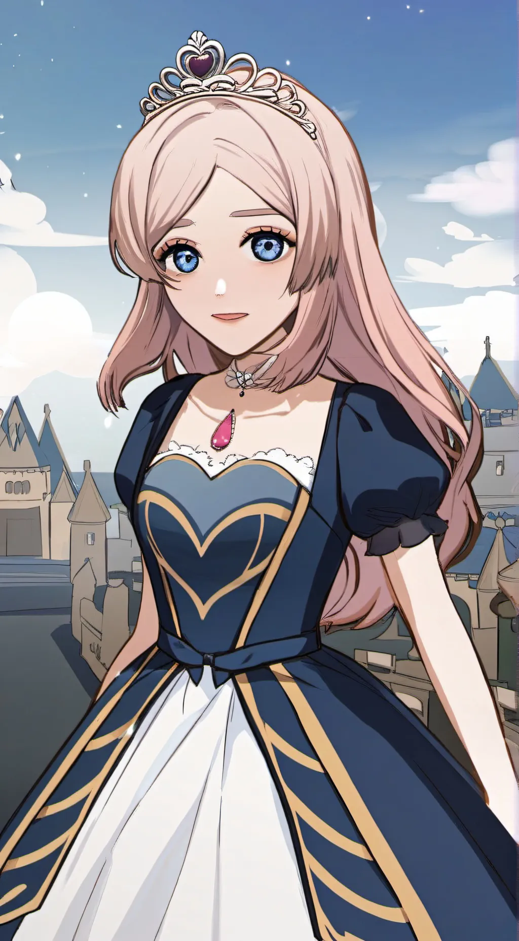 ai character: princesses rosé background
