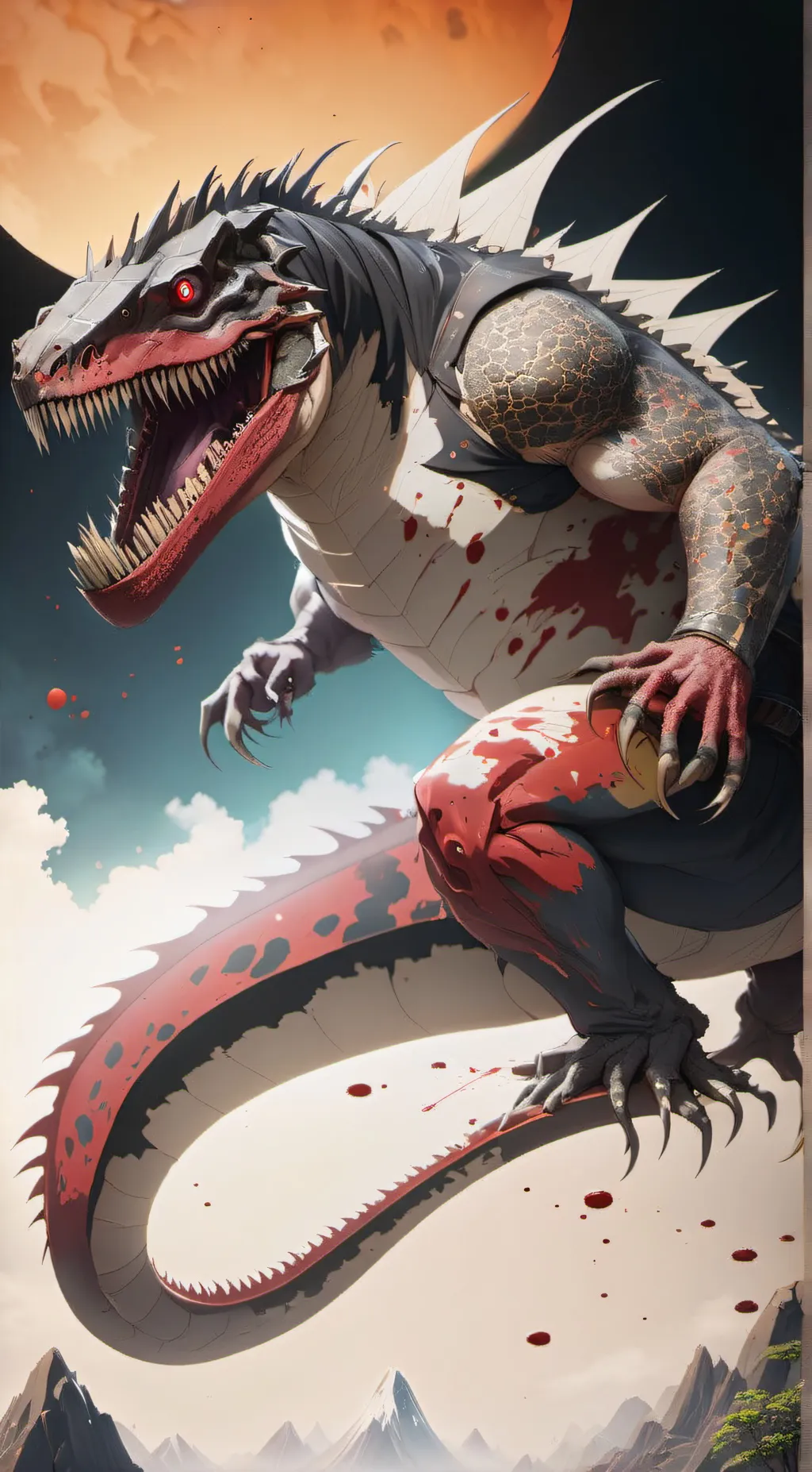 ai character: Hakashin gojira background