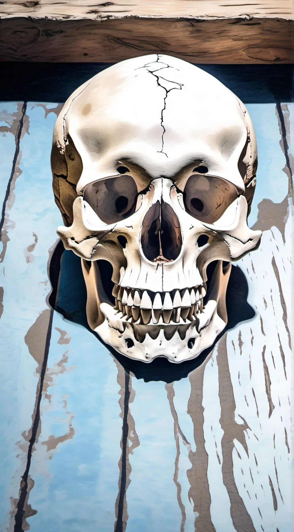 ai character: Roasting skull  background