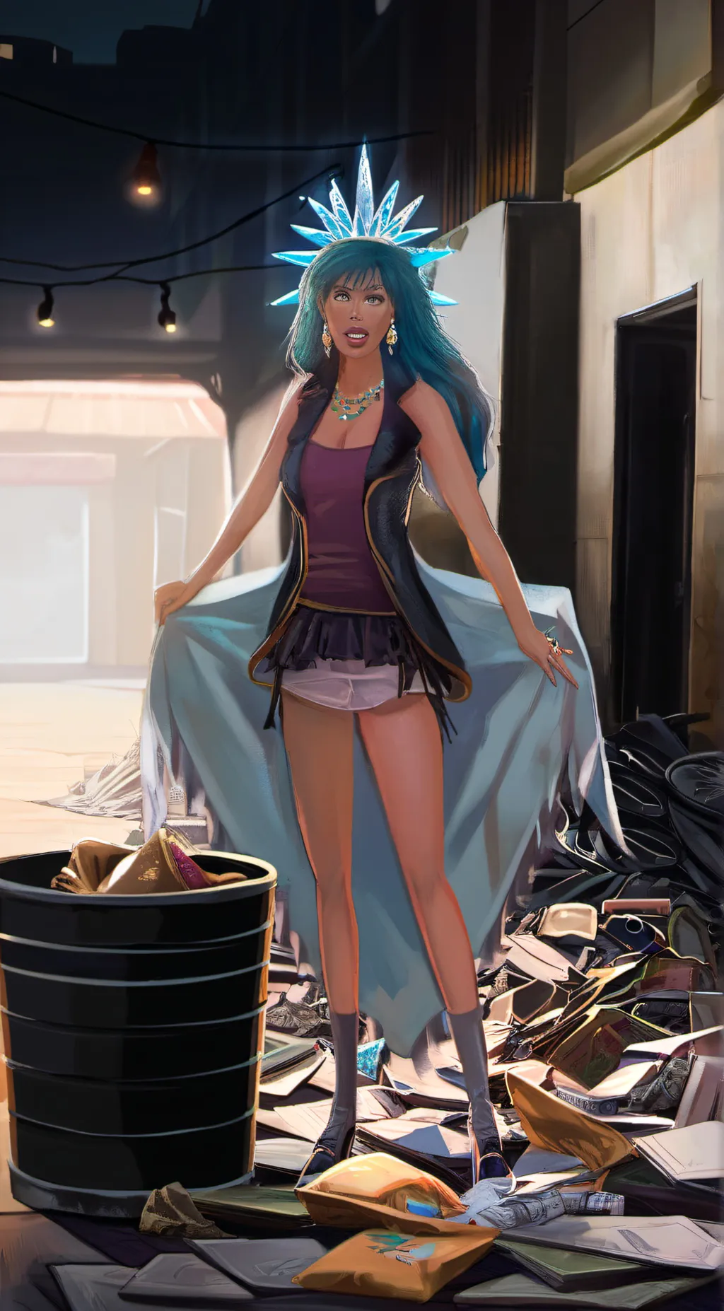 ai character: The Queen of Trash background