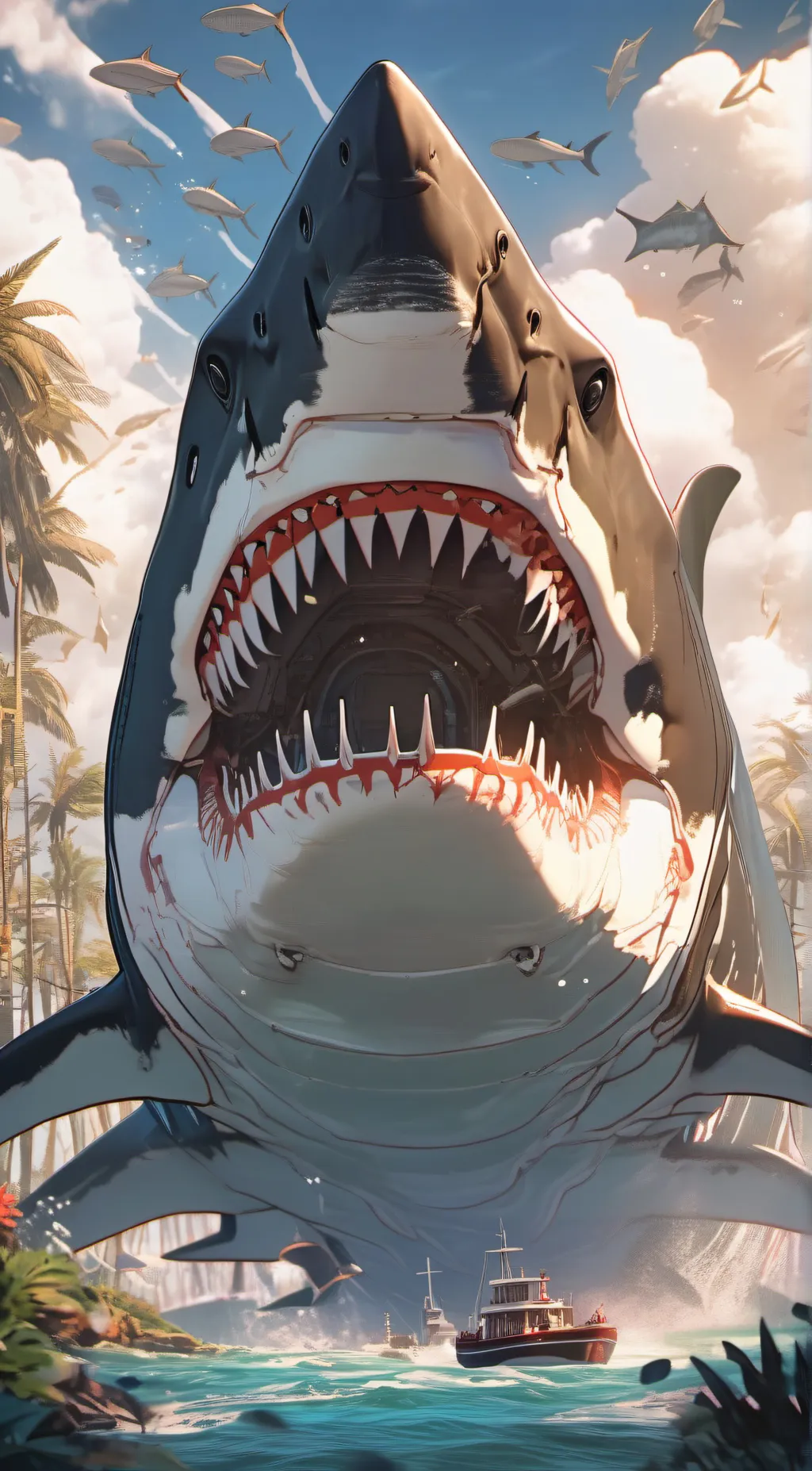 ai character: THE MEGALADON!!!!! background