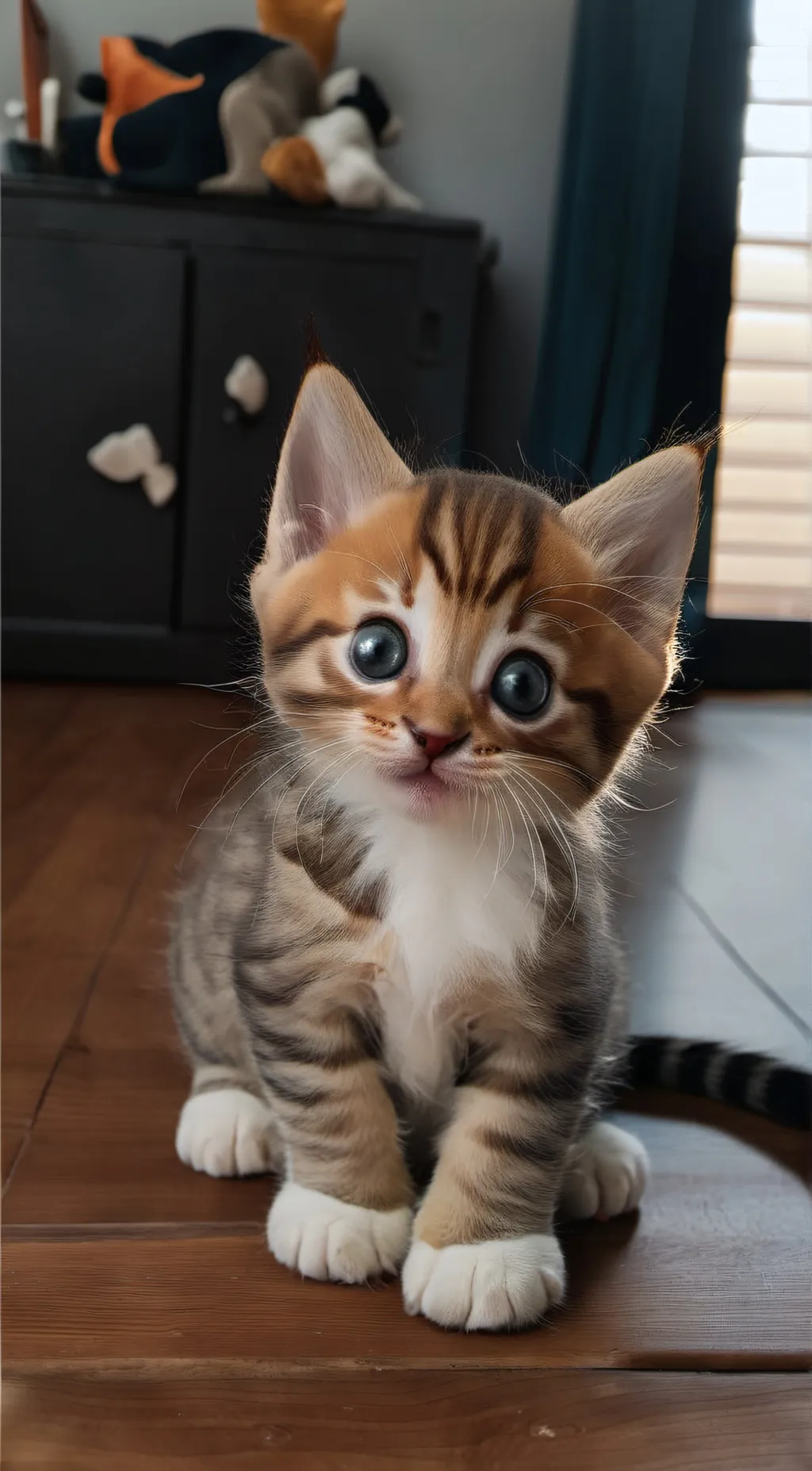 ai character: cute kitty  background