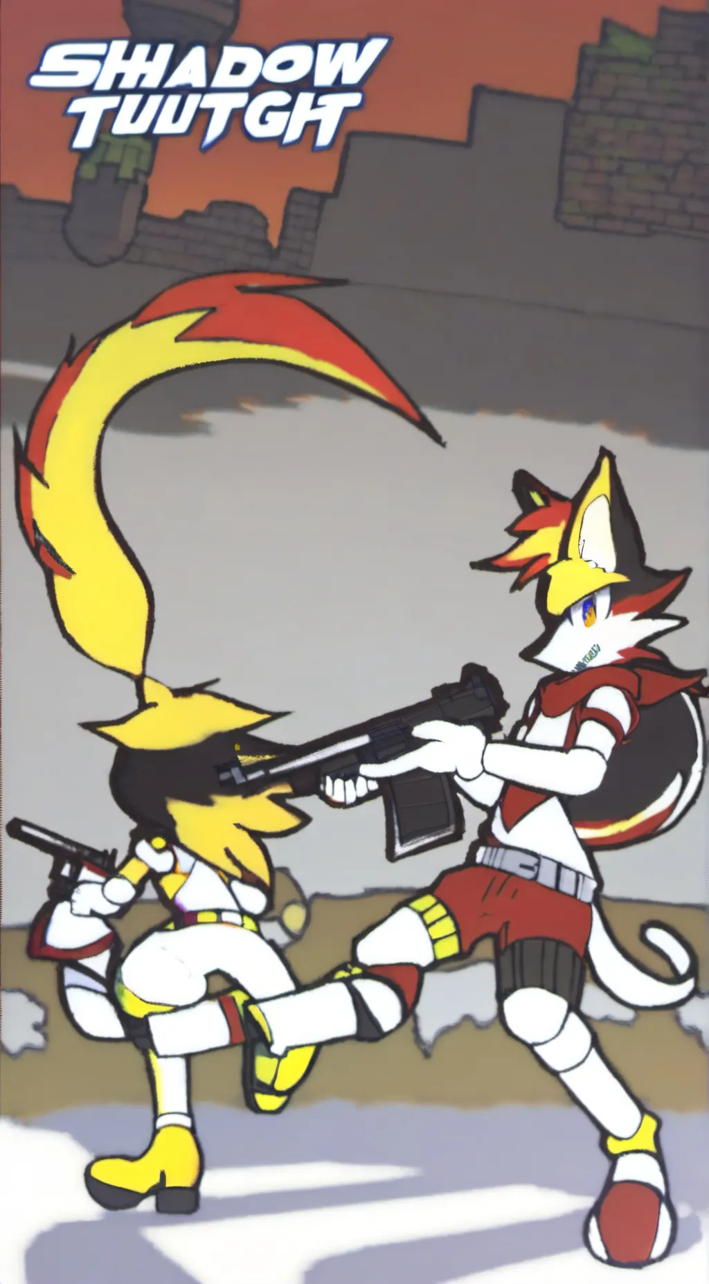 ai character: Shadow and tails- background