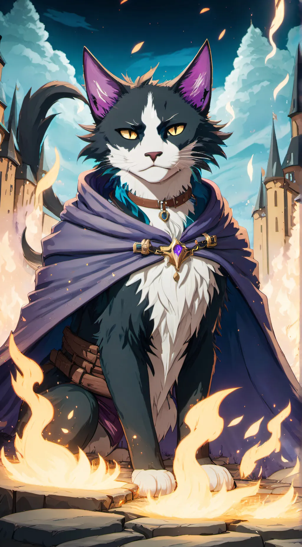 ai character: Scourge flames background