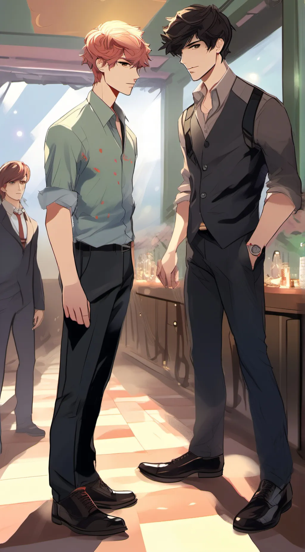 ai character: evan and fb background