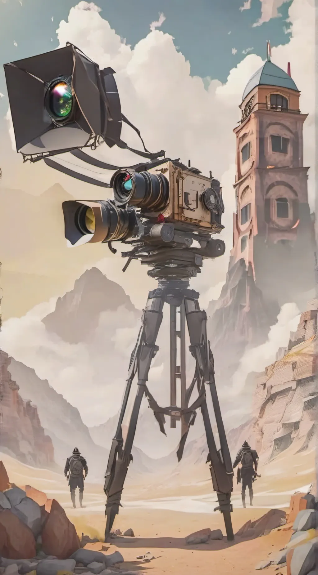 ai character: Titan camera man background