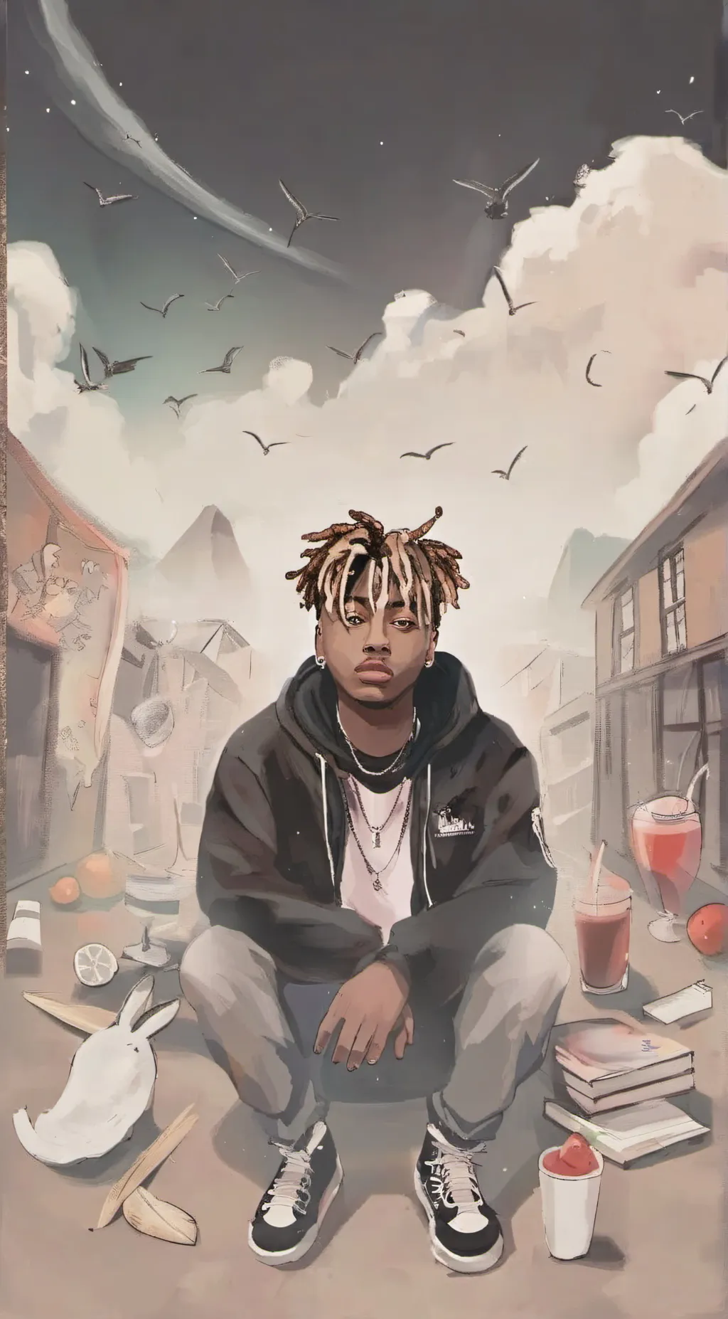 ai character: juice wrld background