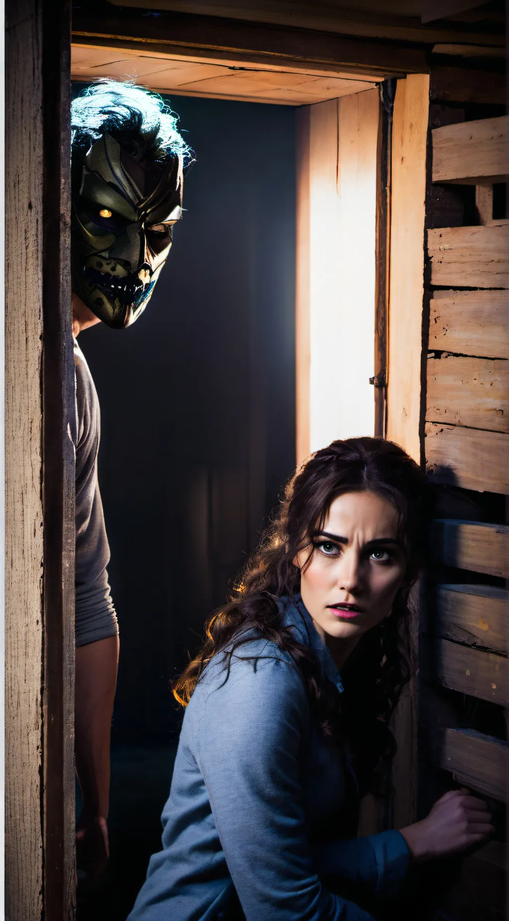 ai character:  Mask and Lilly background