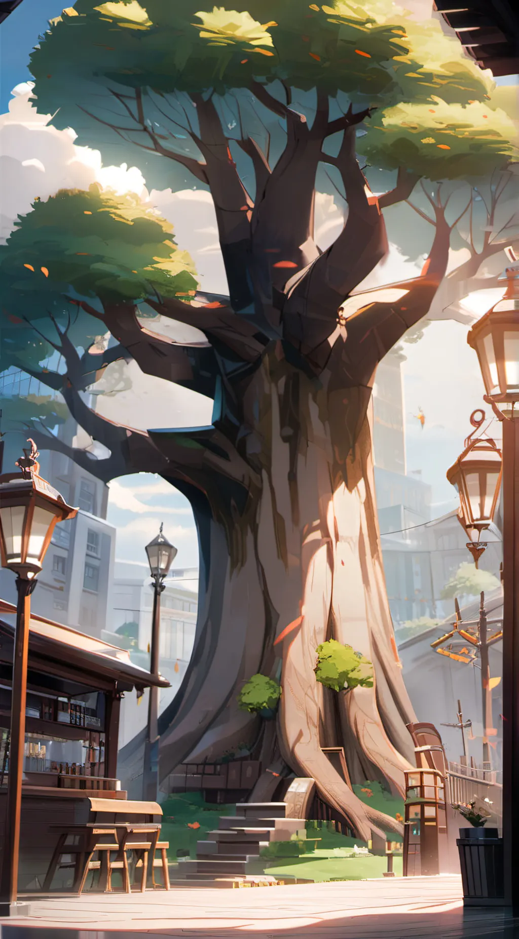 ai character: Tree background