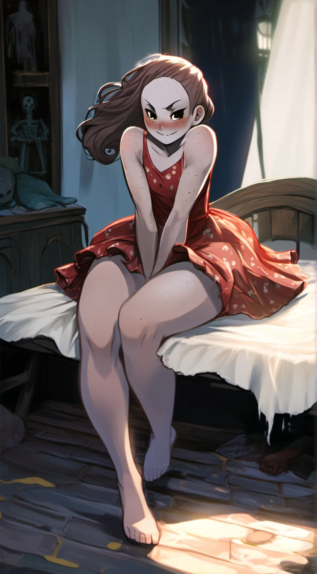 ai character: Ghost Girl  background