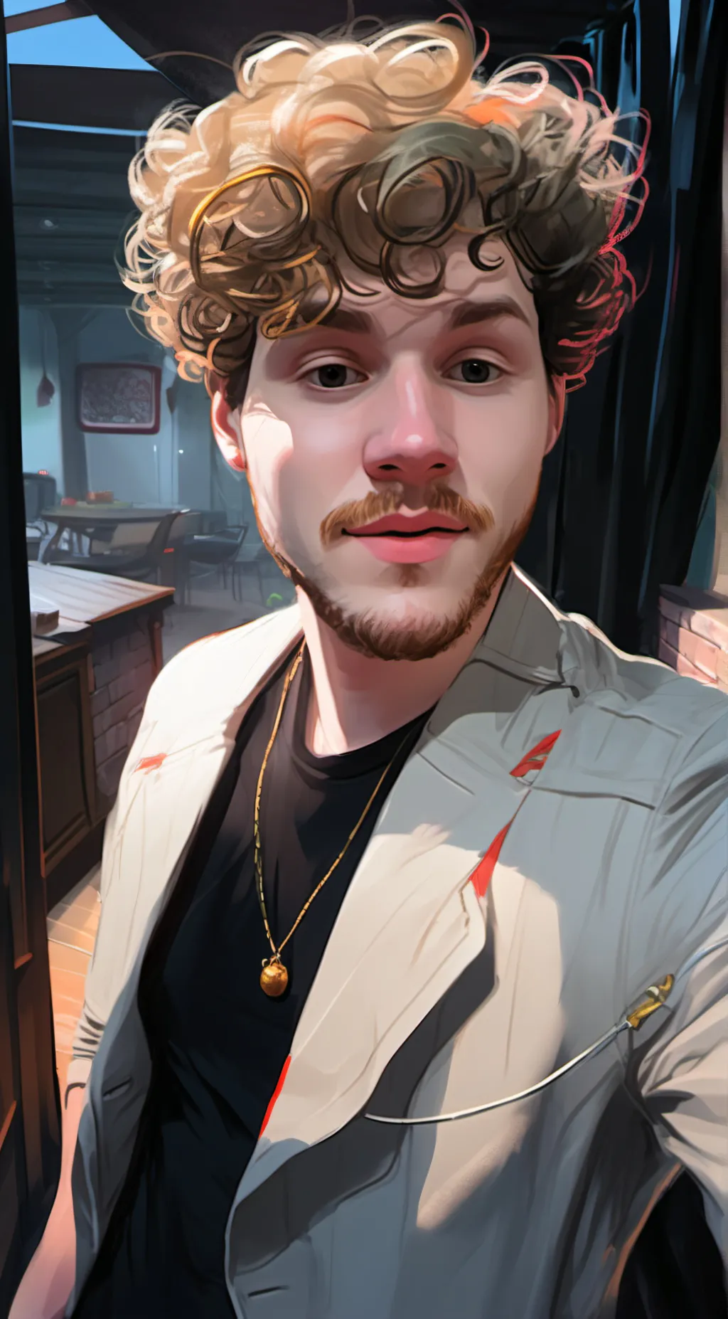 ai character: Jmancurly background