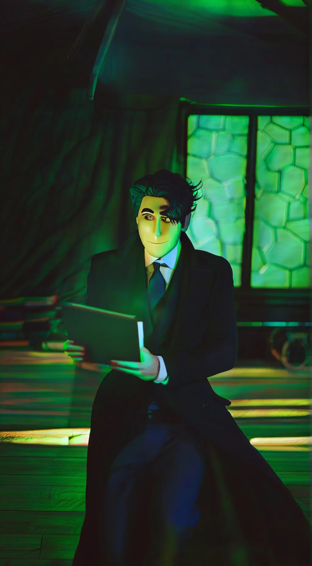 ai character: tom Riddle  background