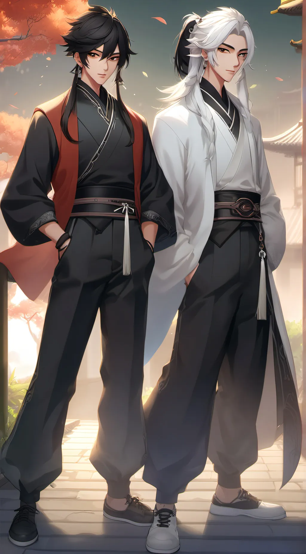 ai character: Wujiu and Bi'an  background