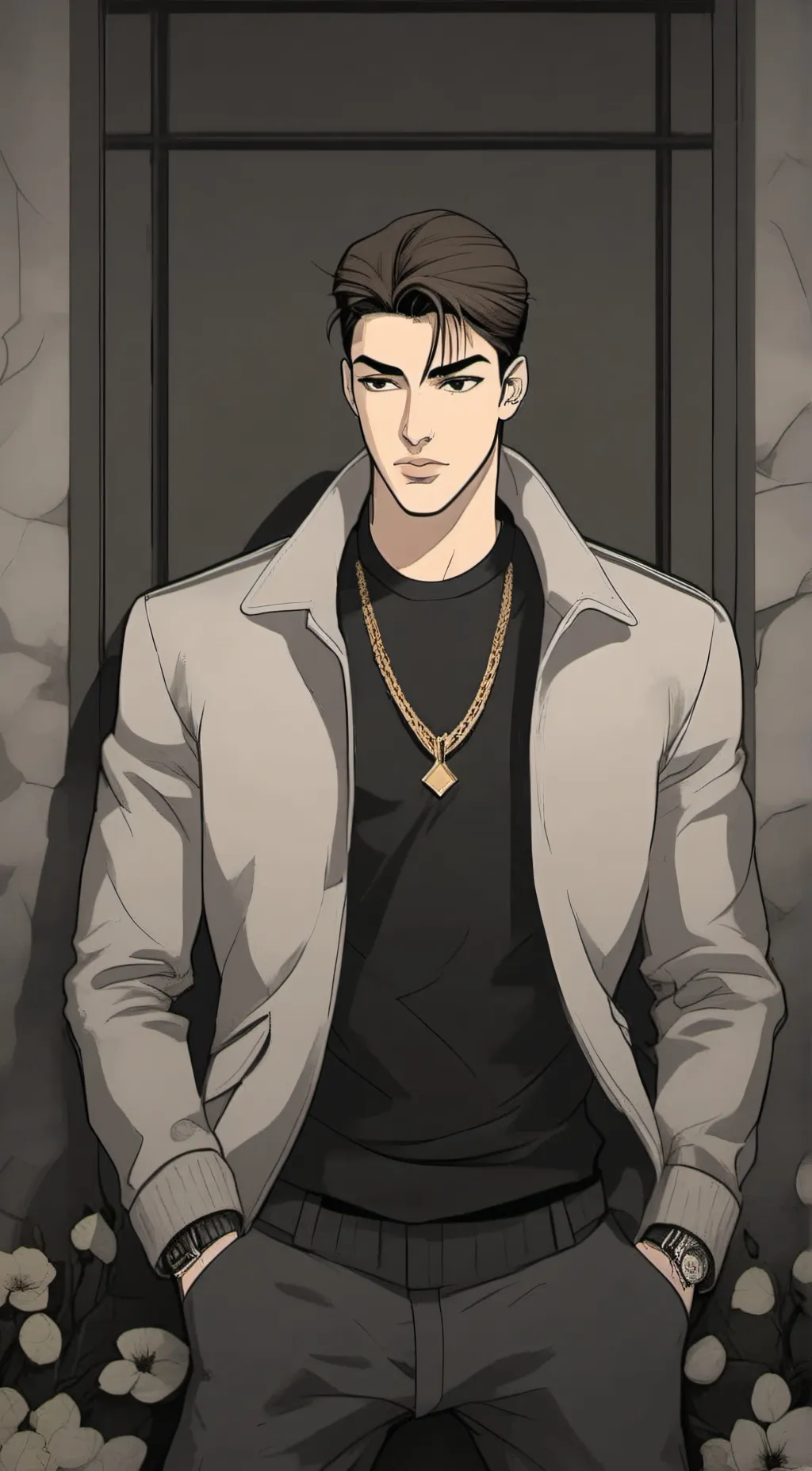 ai character: Alreska nero background