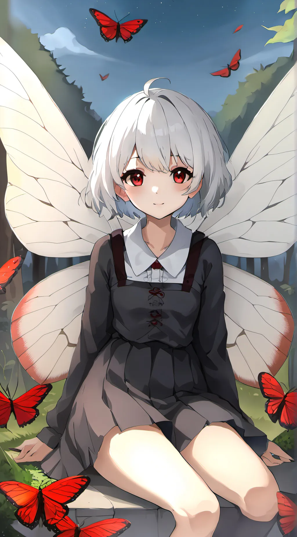 ai character: Moth girl background