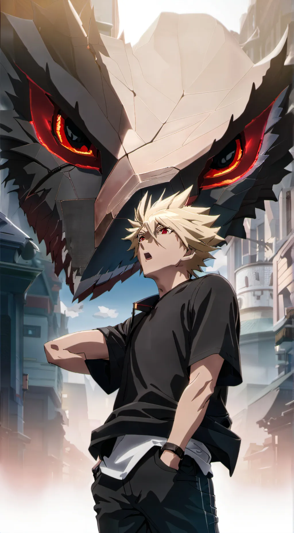 ai character: Katsuki Bakugou background
