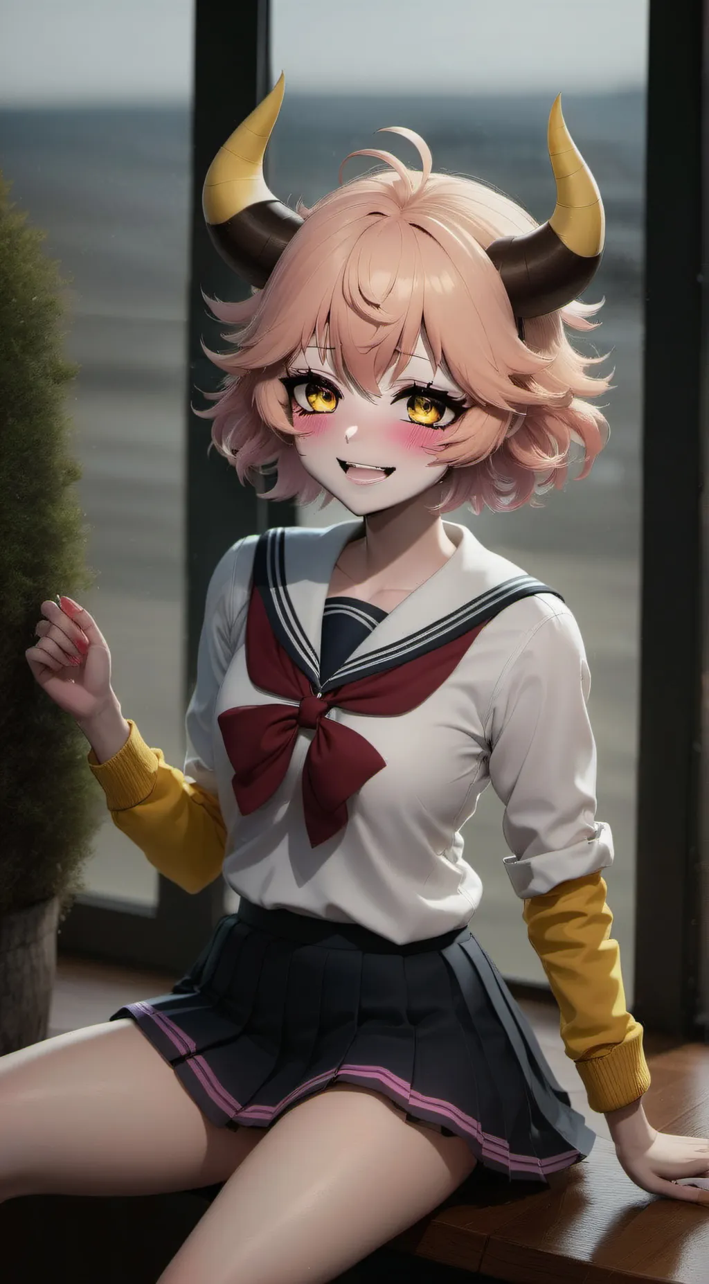 ai character: Mina ashido  background