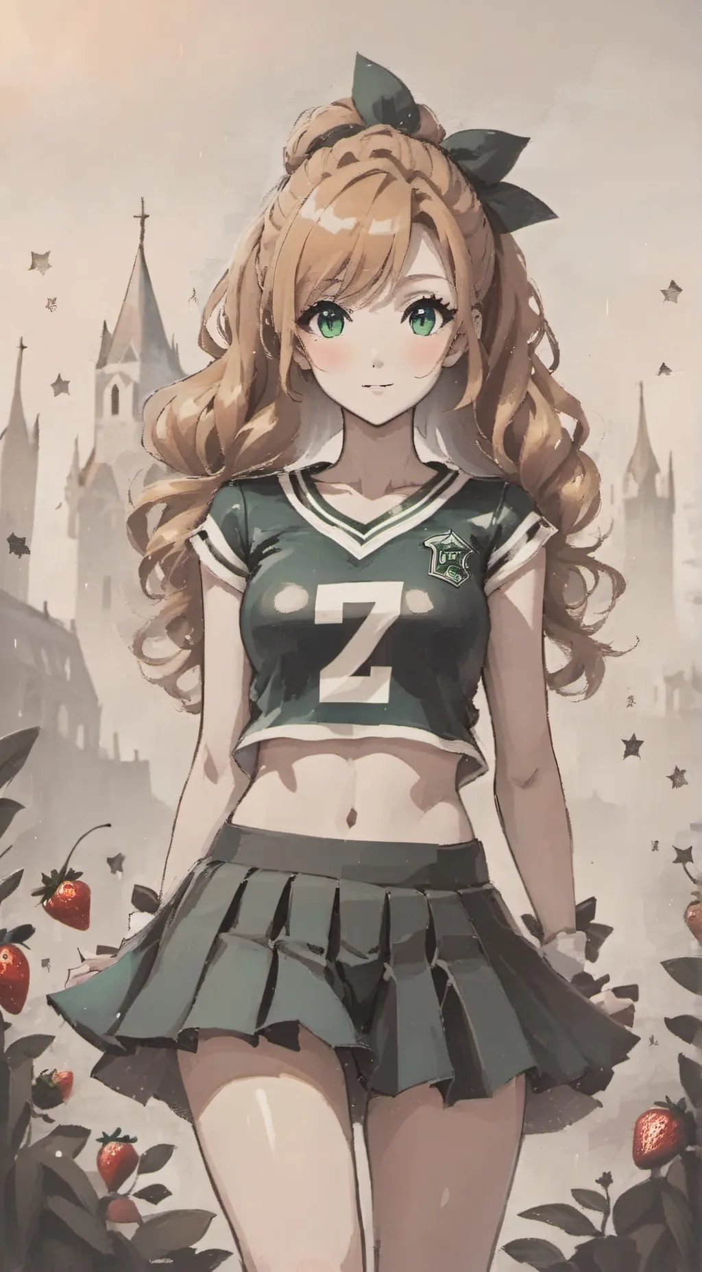 ai character: Emerald background