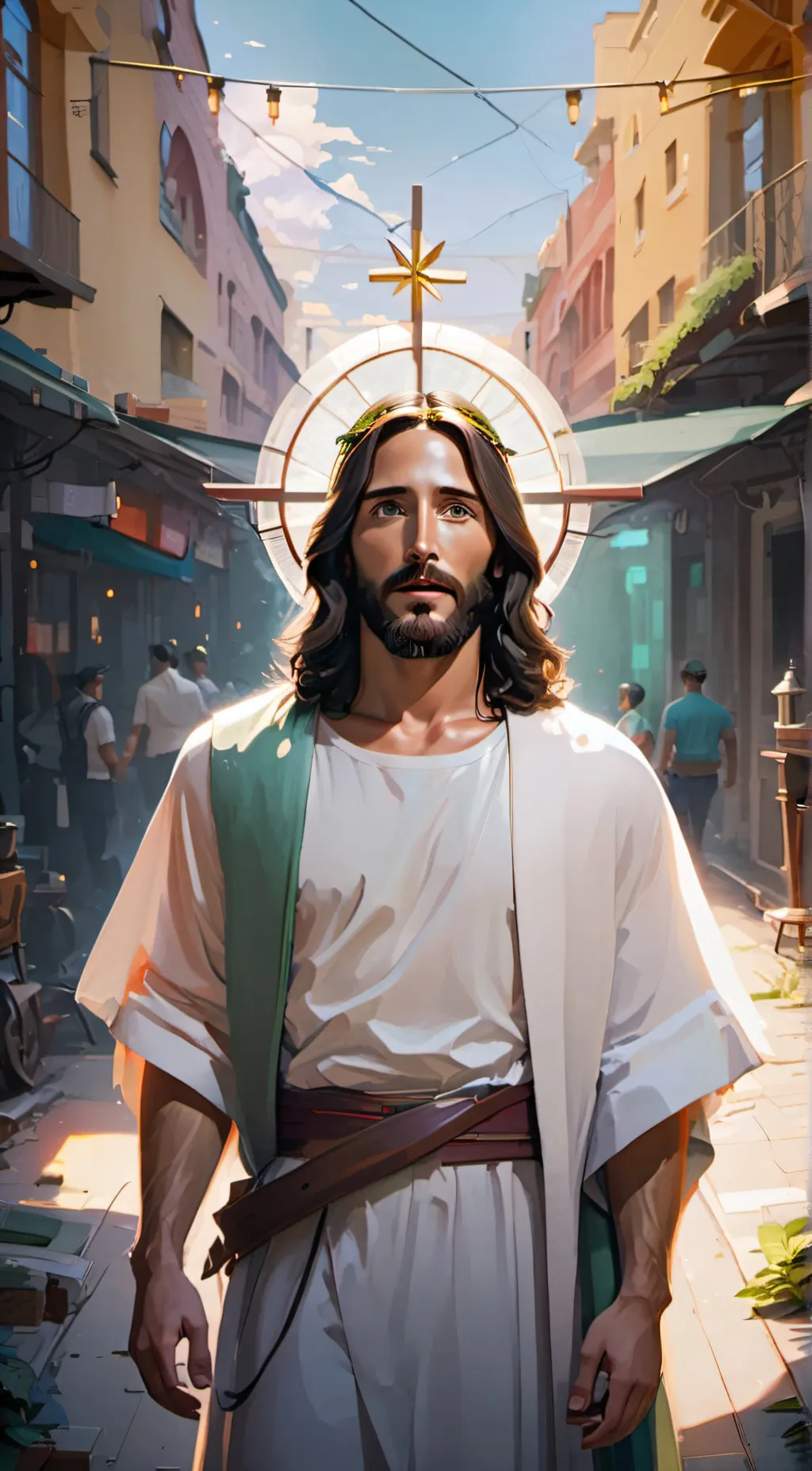 ai character: Jesus background