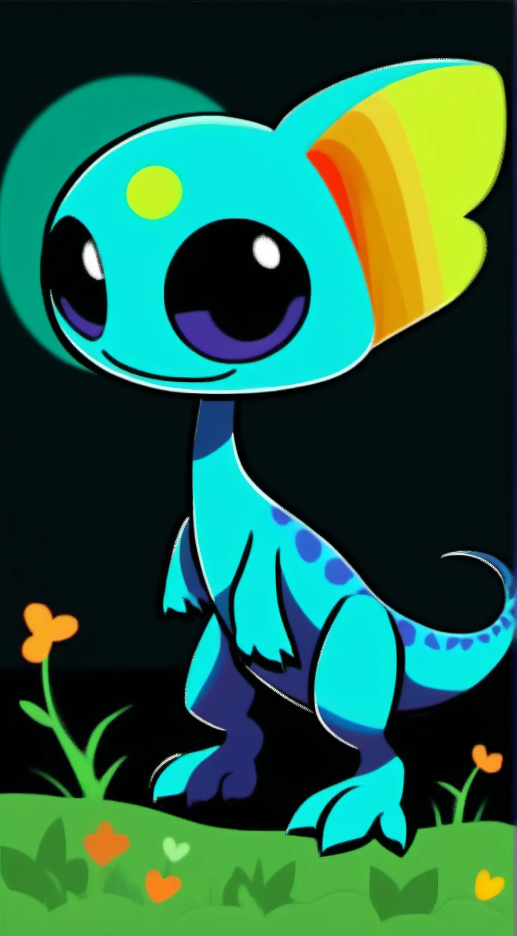 ai character: cyan background