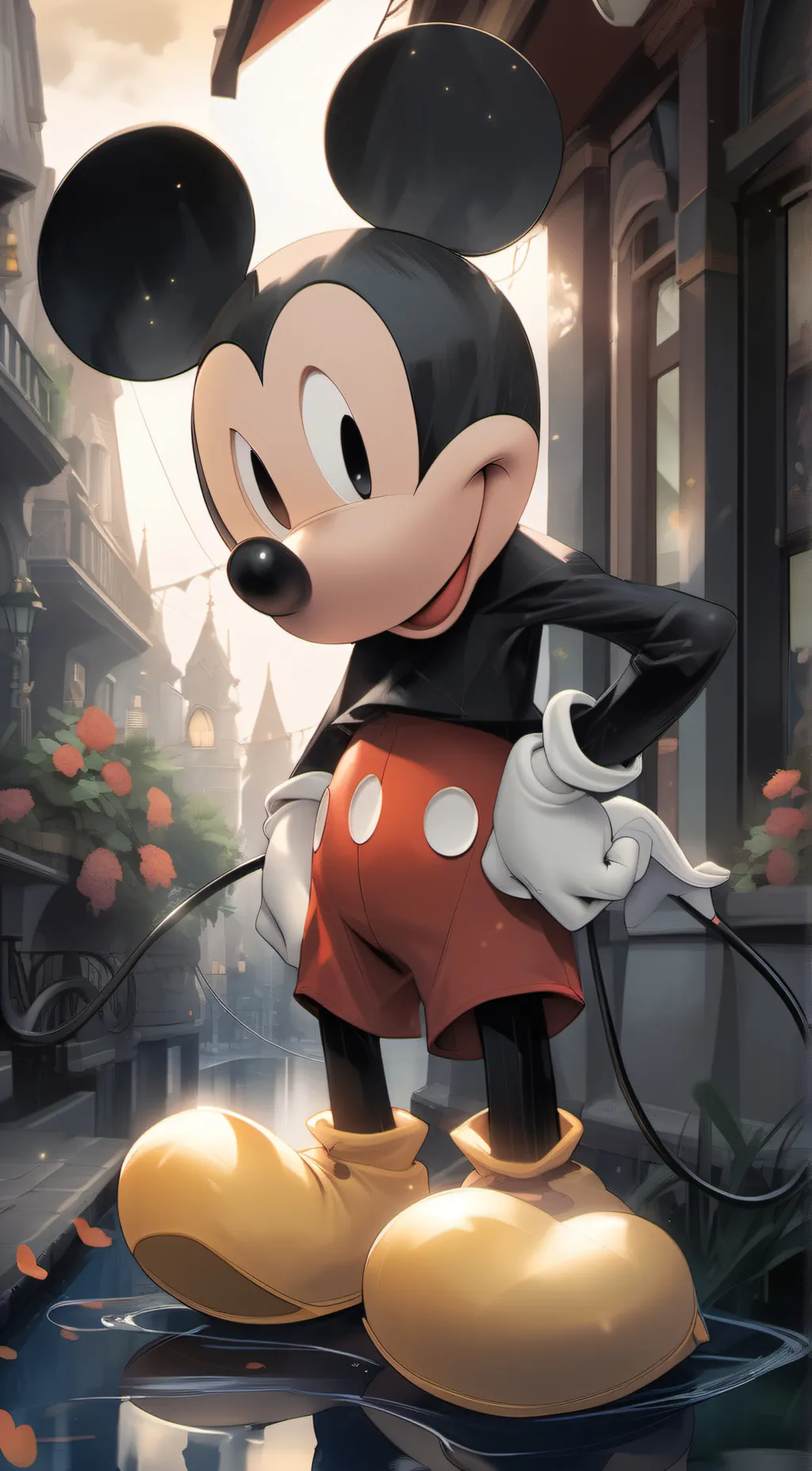 ai character: Braves mickey  background