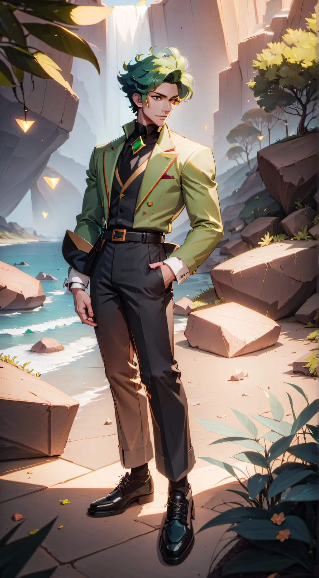 ai character: male garnet  background