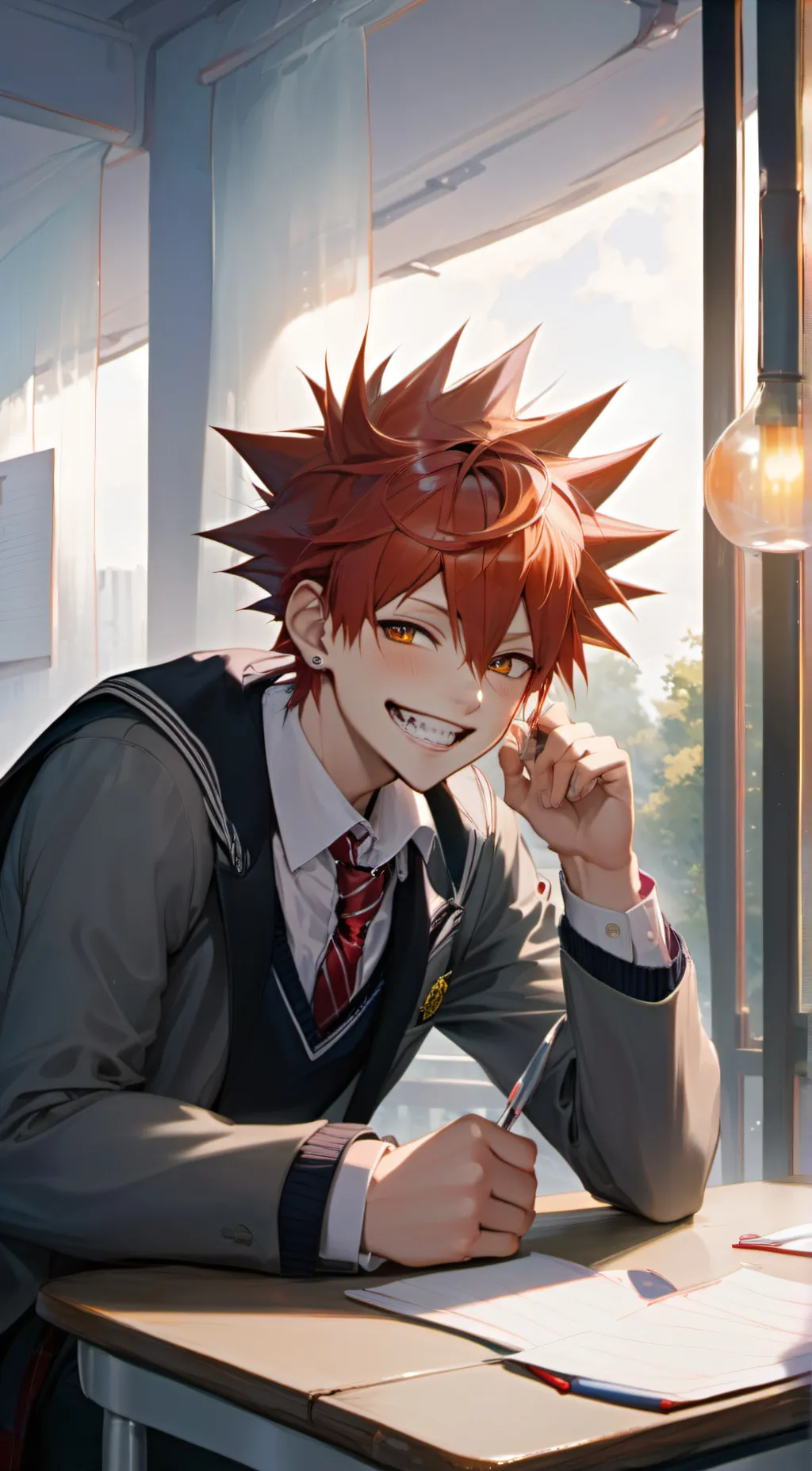 ai character: Eijiro Kirishima  background