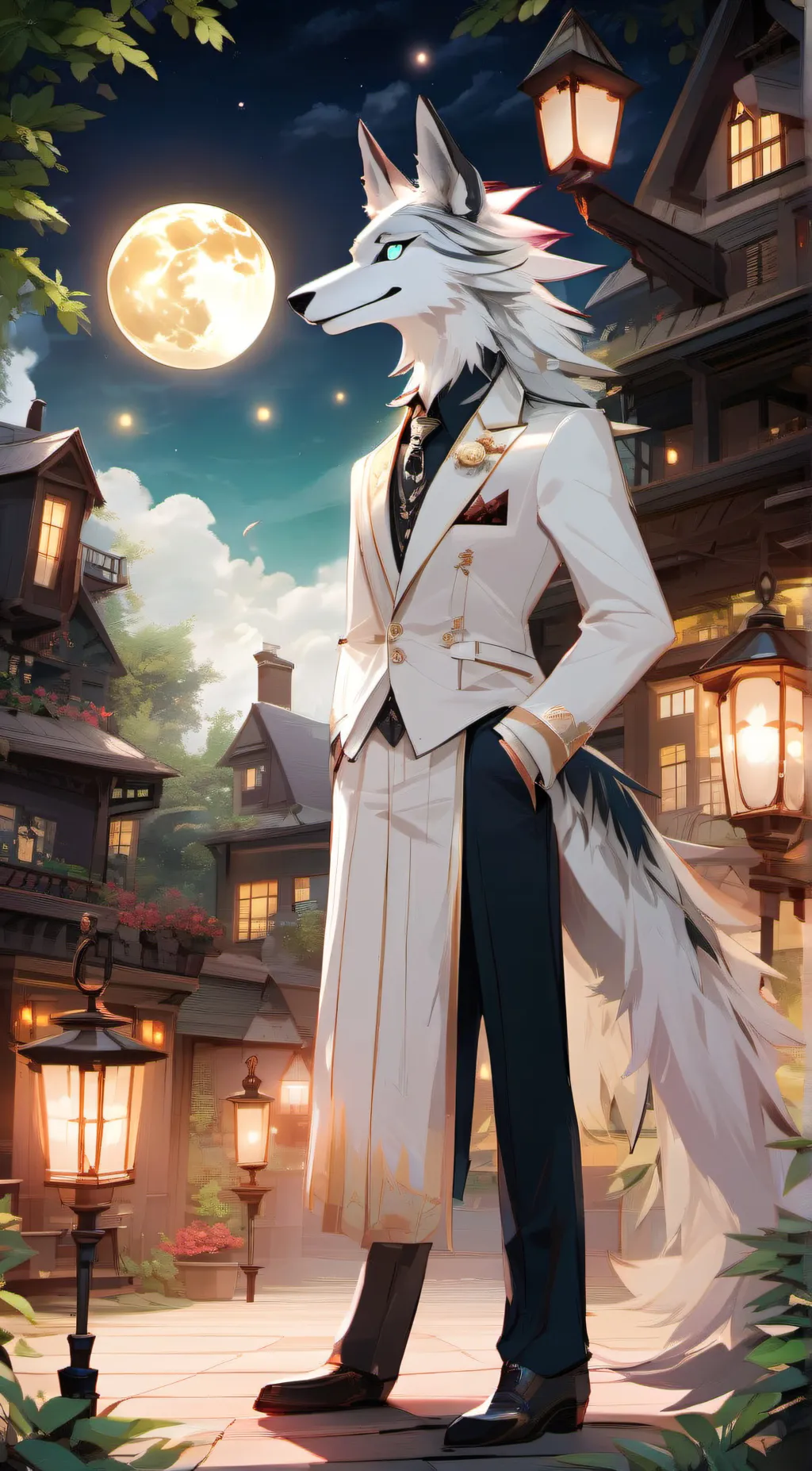 ai character: Luna wolf background