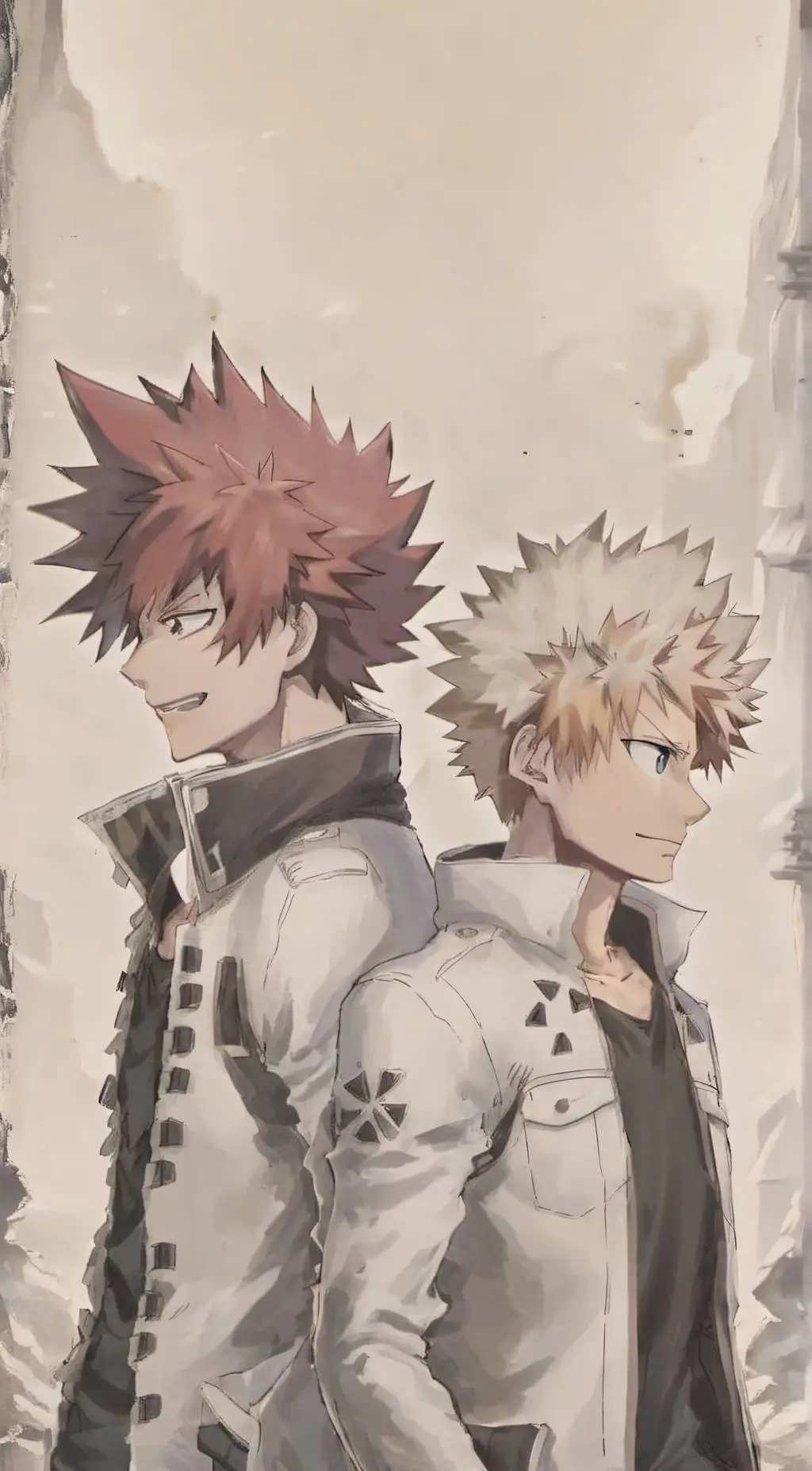 ai character: Kirishima & bakugo background