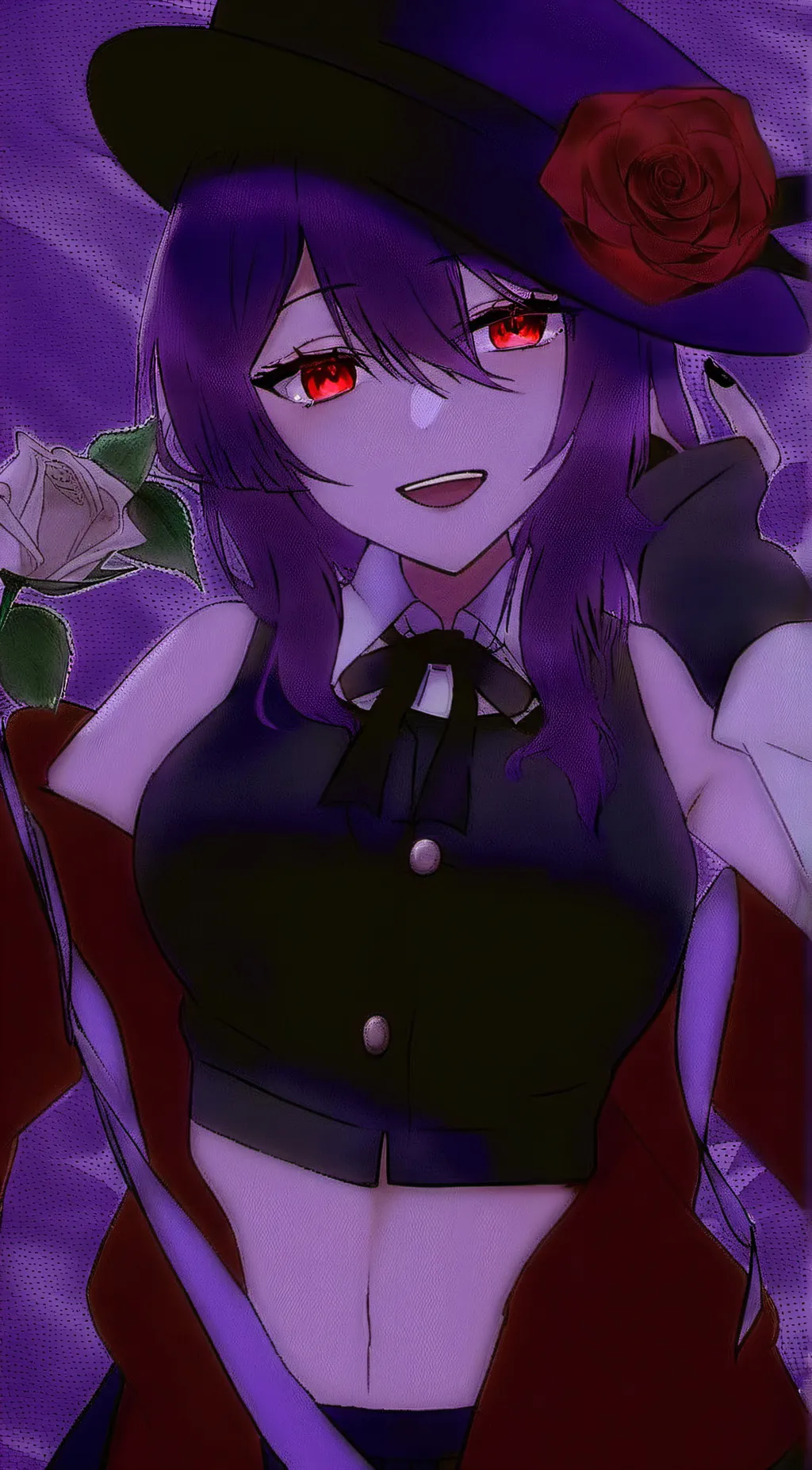 ai character: Violet background