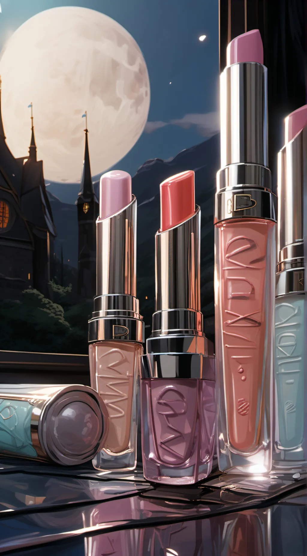 ai character: lipgloss background