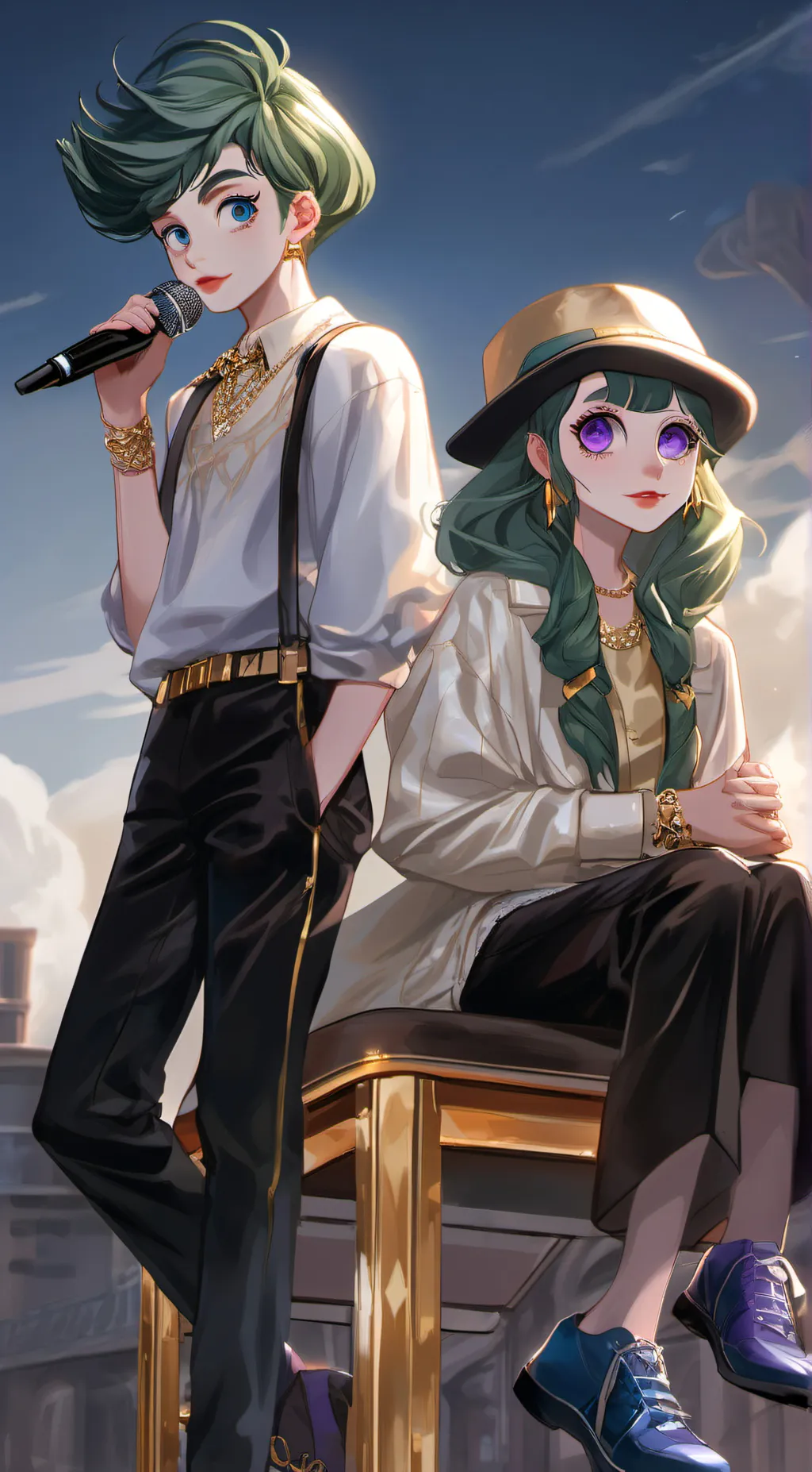 ai character: velvet and veneer background