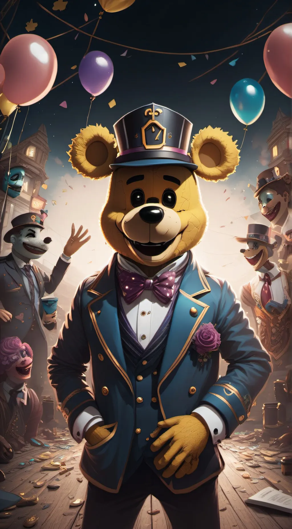 ai character: Fredbear  background