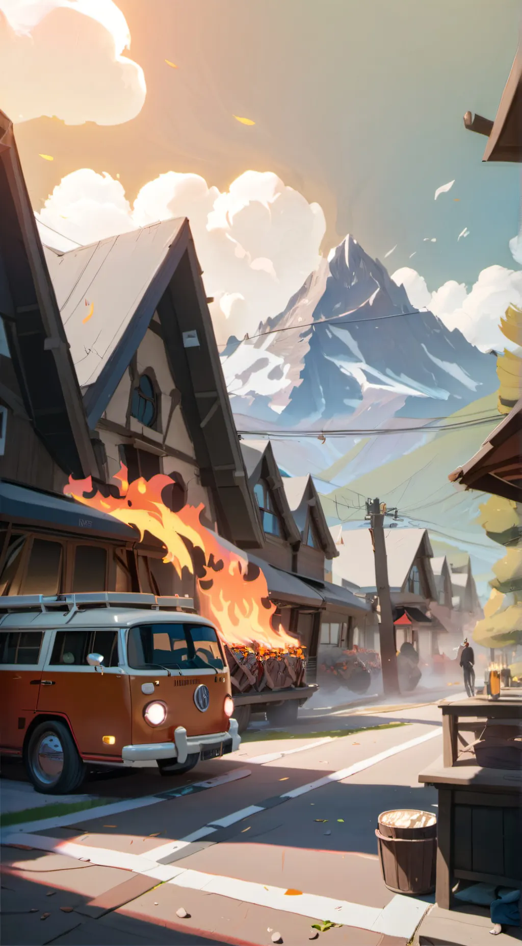 ai character: firey background