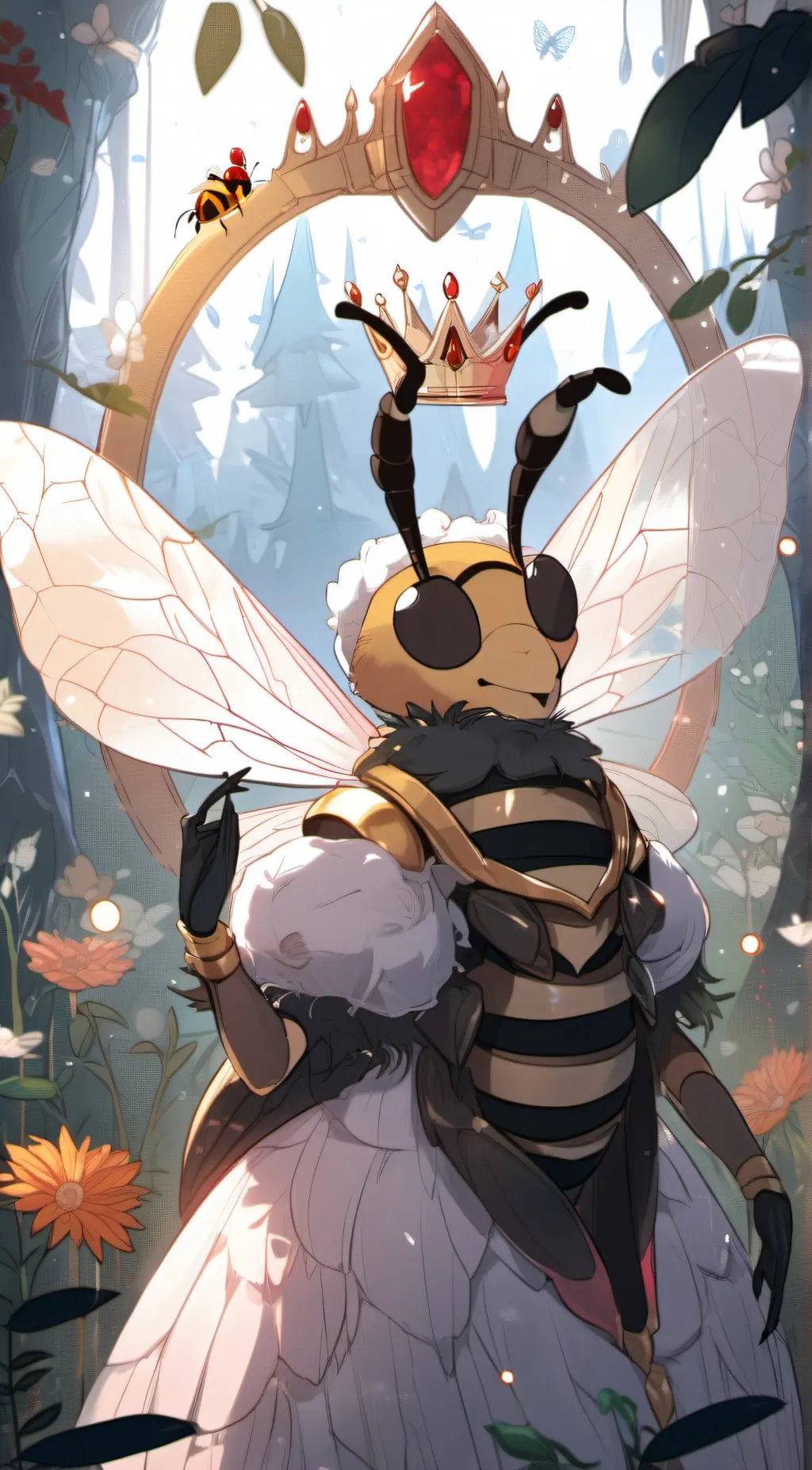 ai character: Queen bee🐝 background