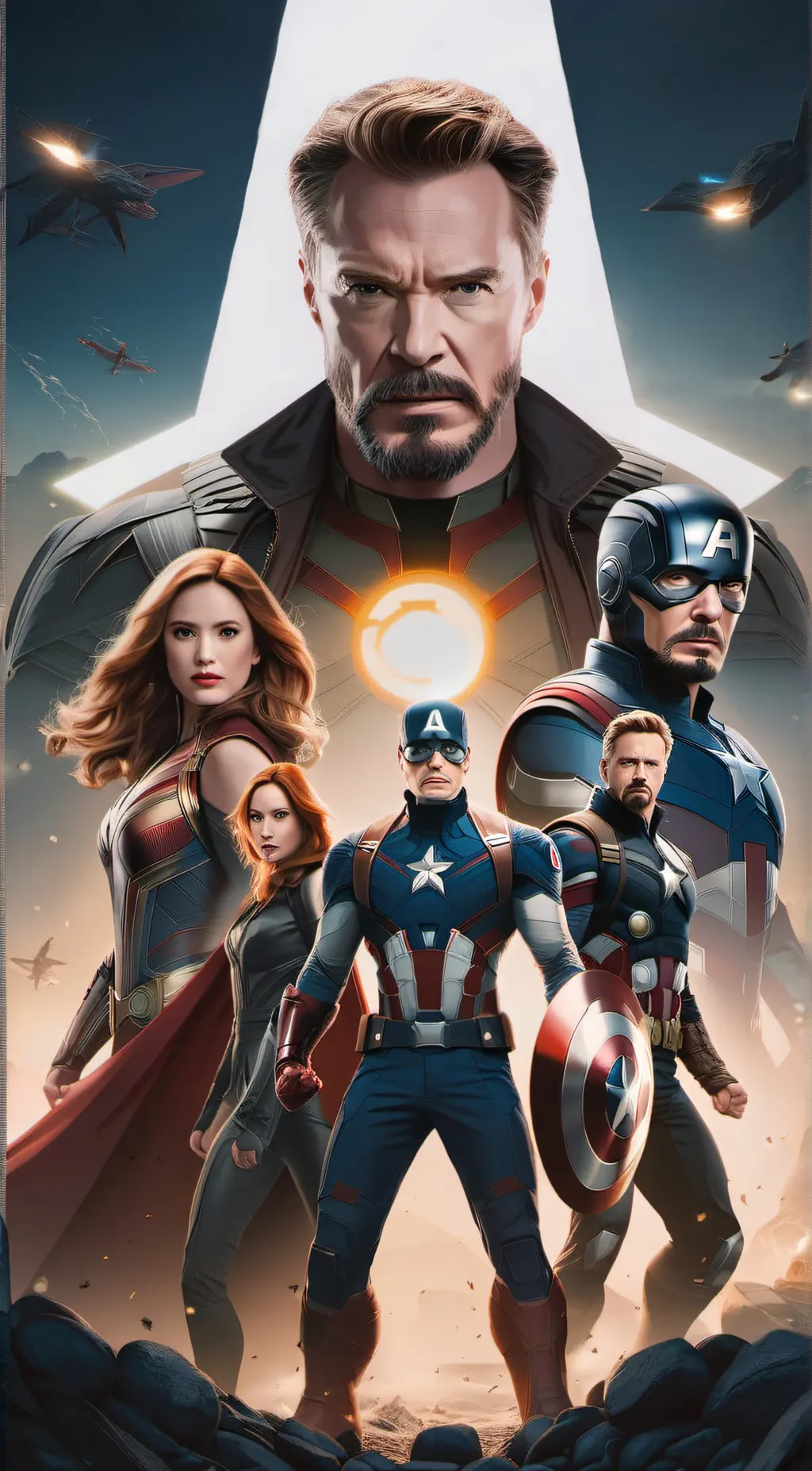 ai character: The avengers  background