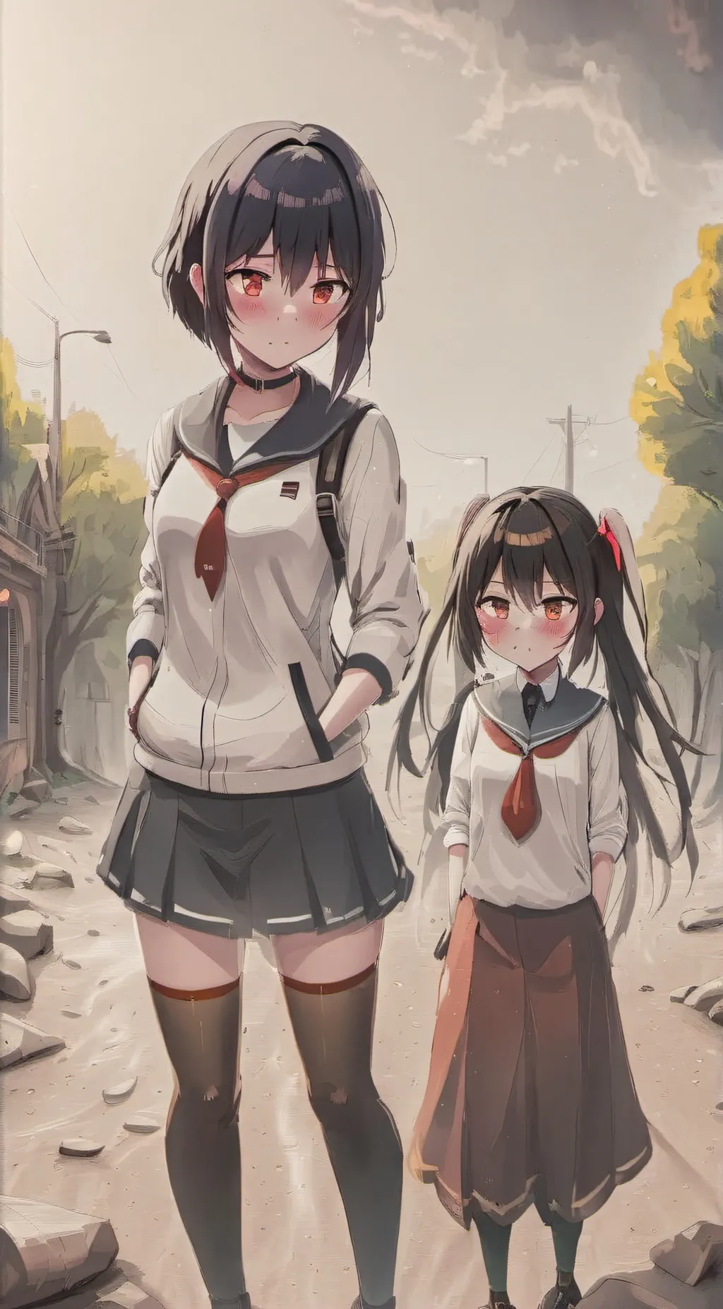 ai character: Sarah and Lucy background