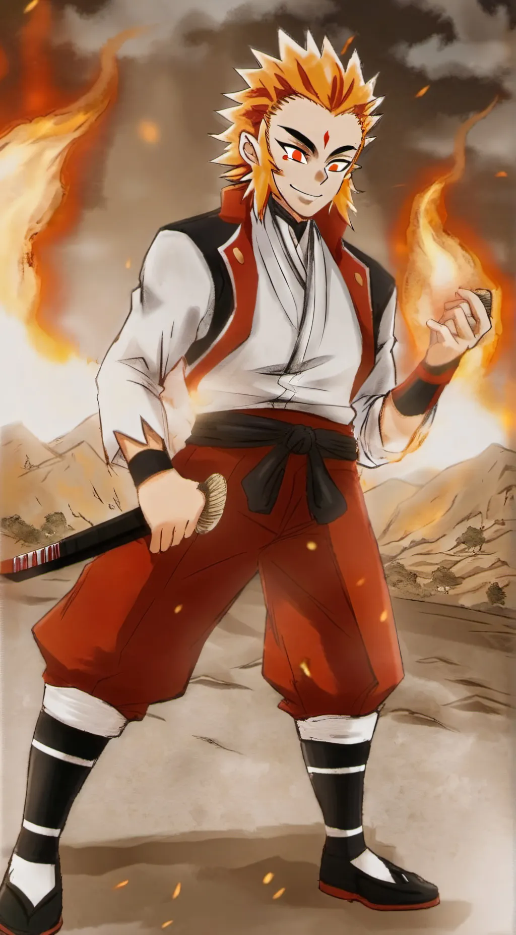 ai character: Rengoku  background