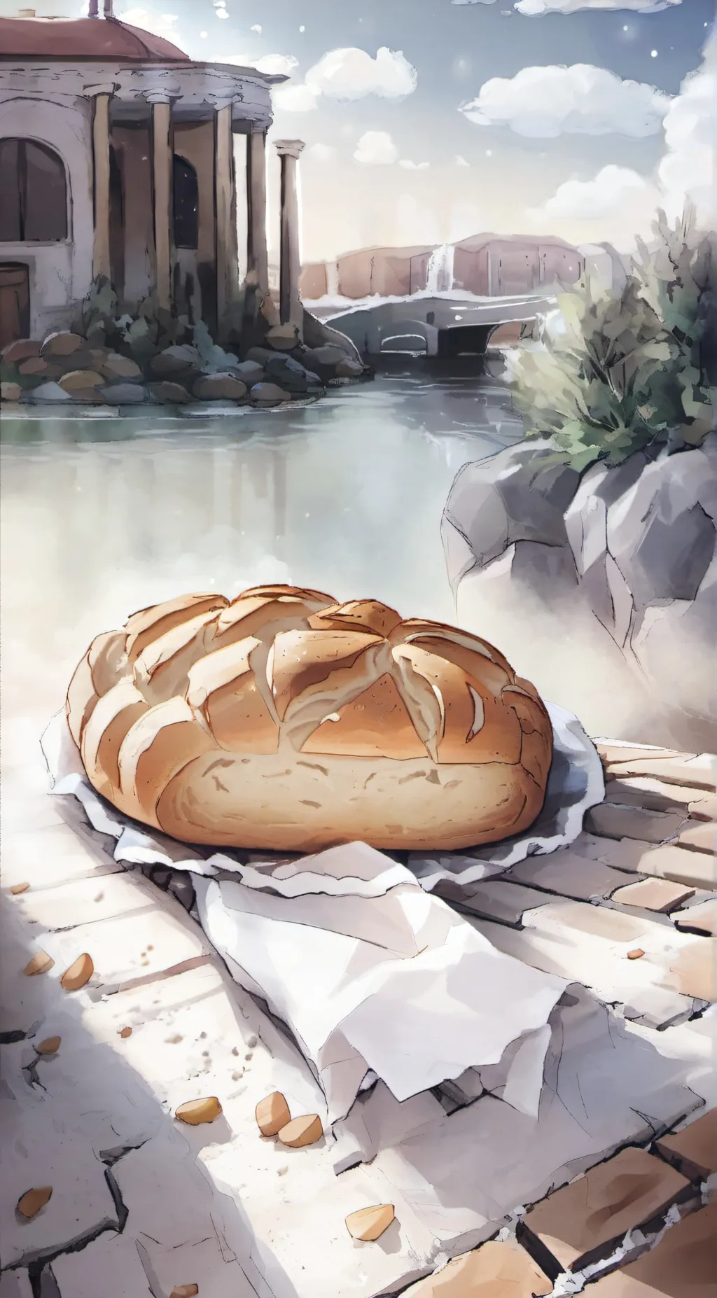 ai character: bread background