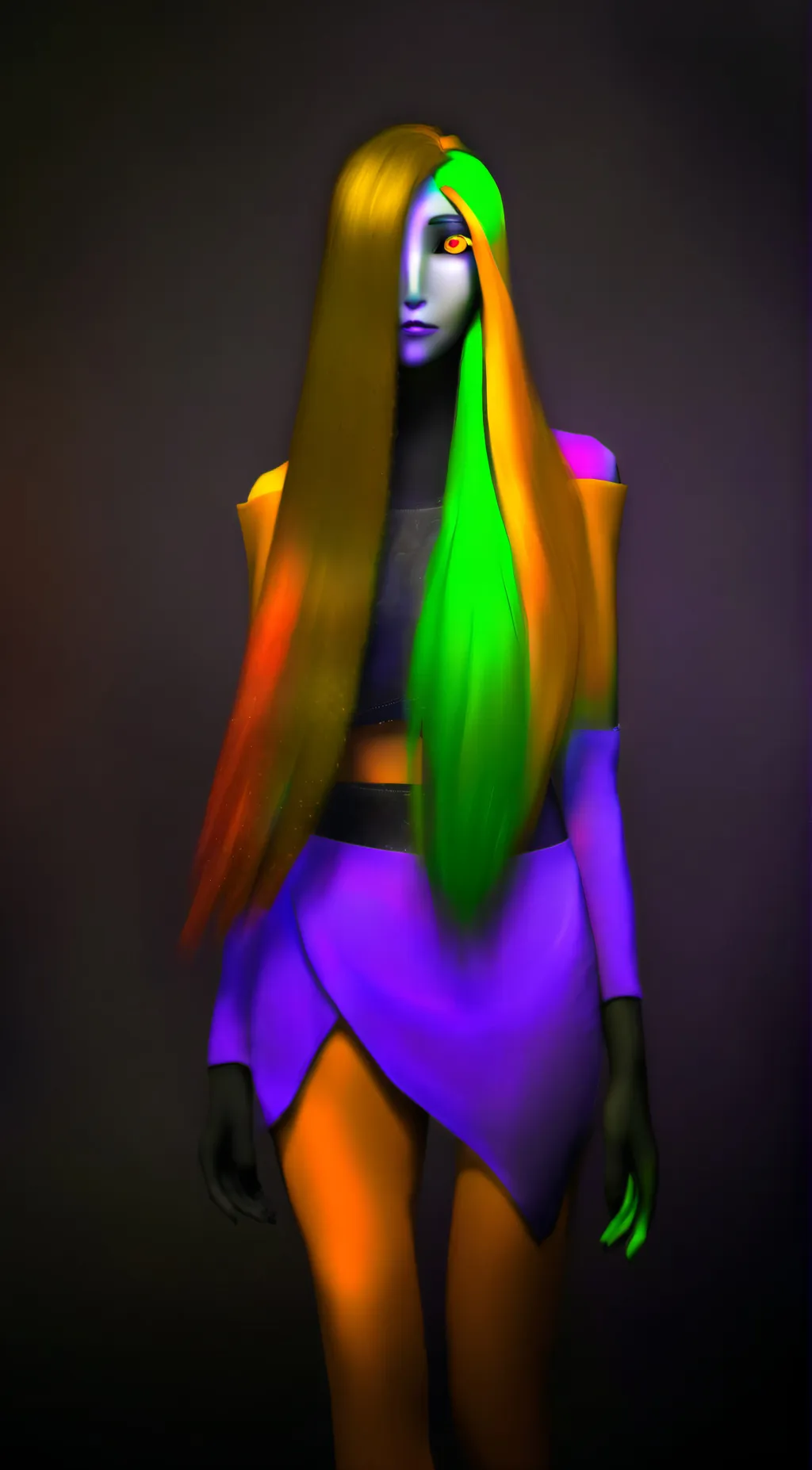 ai character: Secondarycolorgirl background