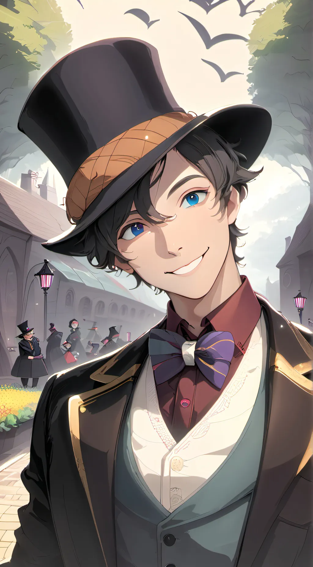 ai character: wonka school background