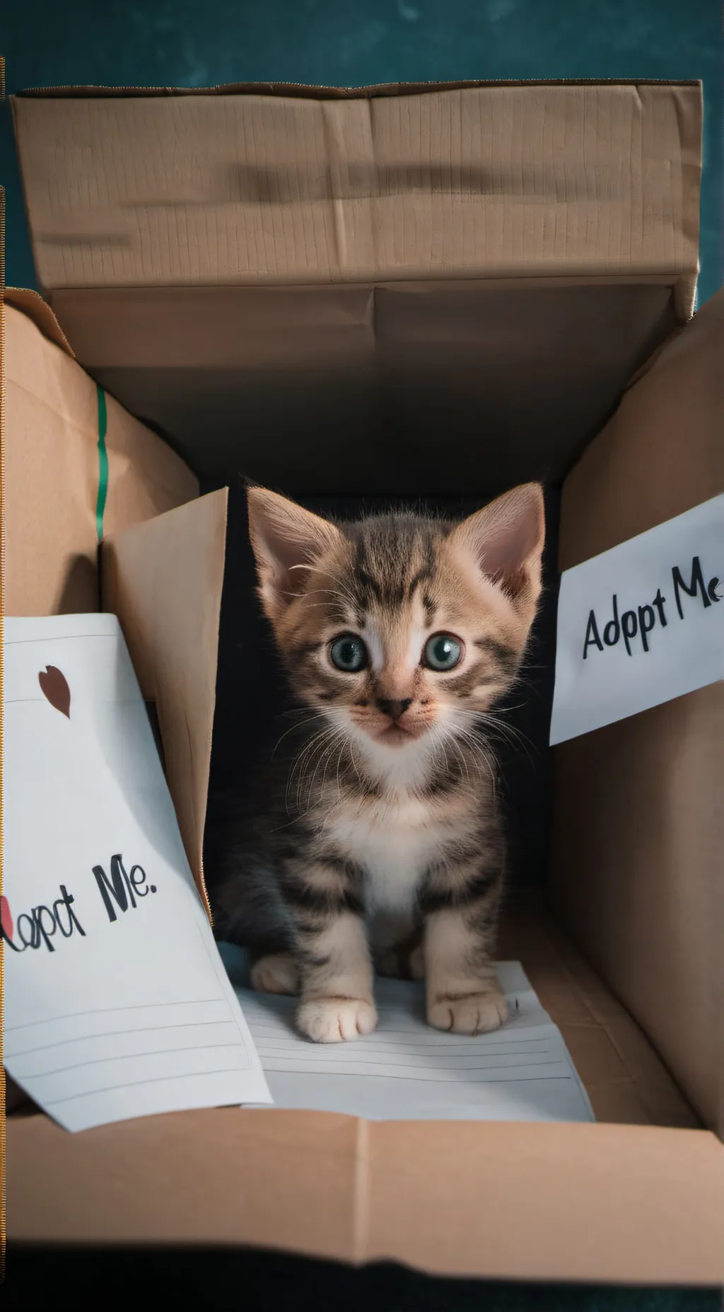 ai character: sad kitten background