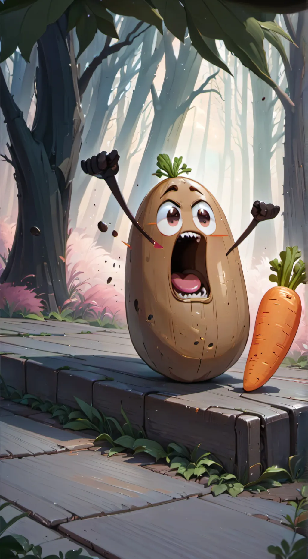 ai character: Screaming potater background