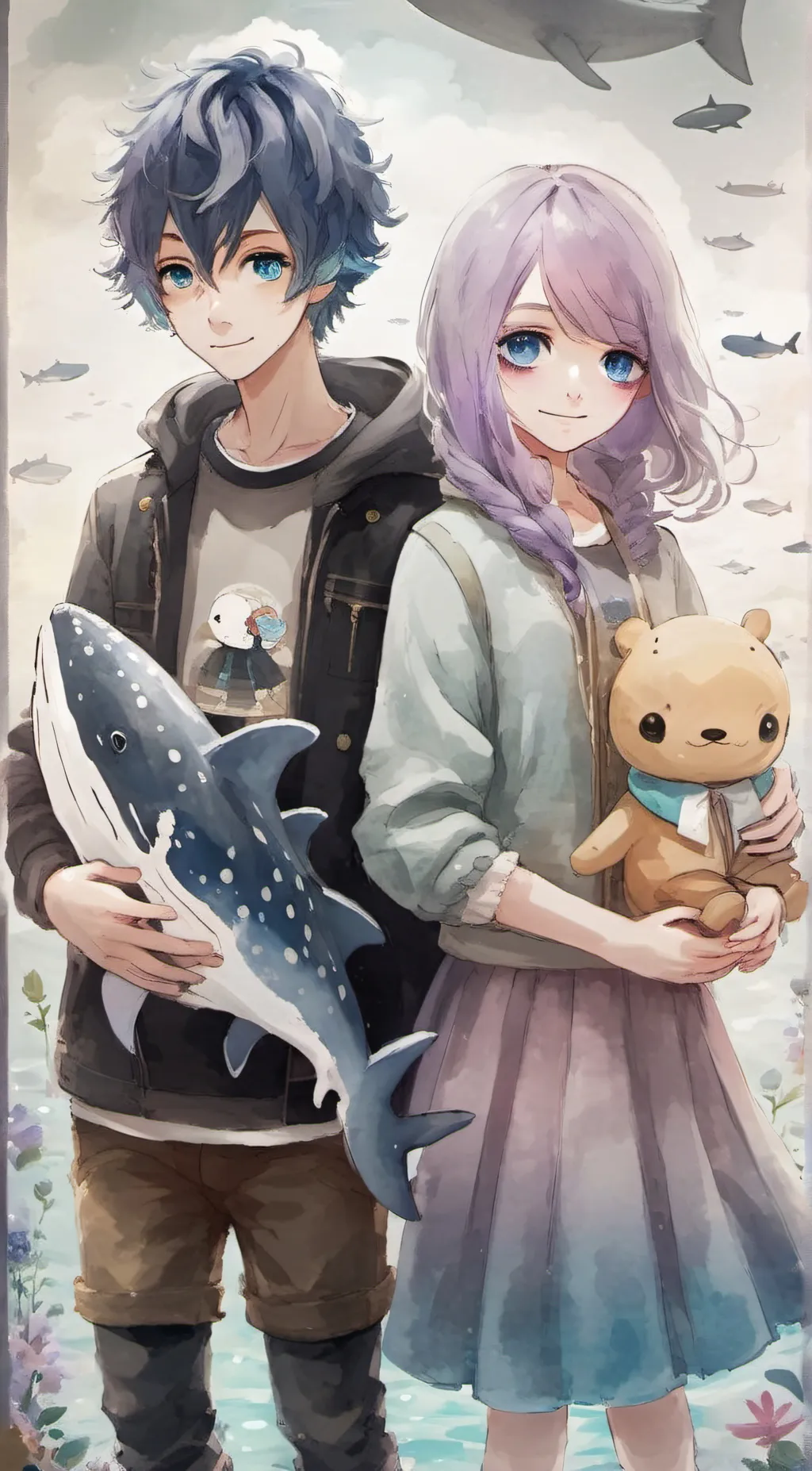 ai character: 💙finn & august💜 background