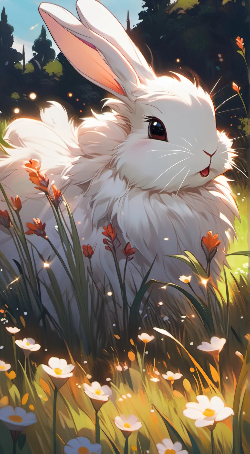 ai character: Sparkle background