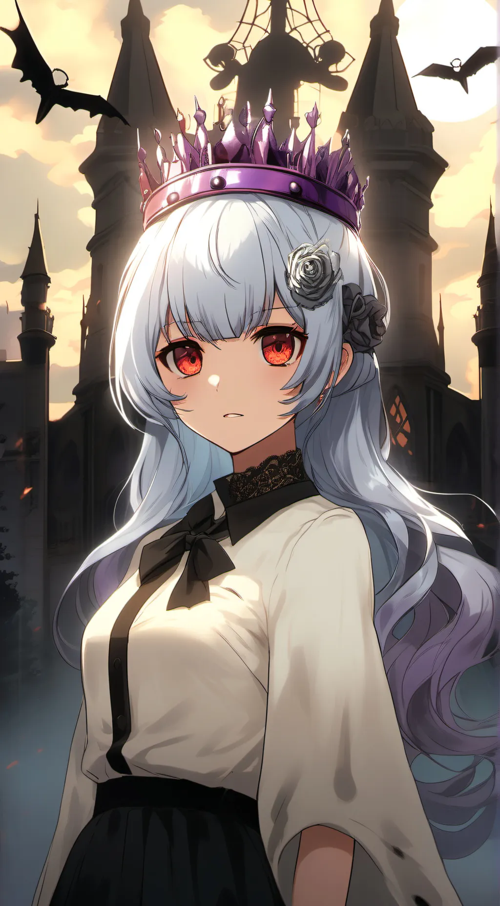 ai character: lunar eclipse background