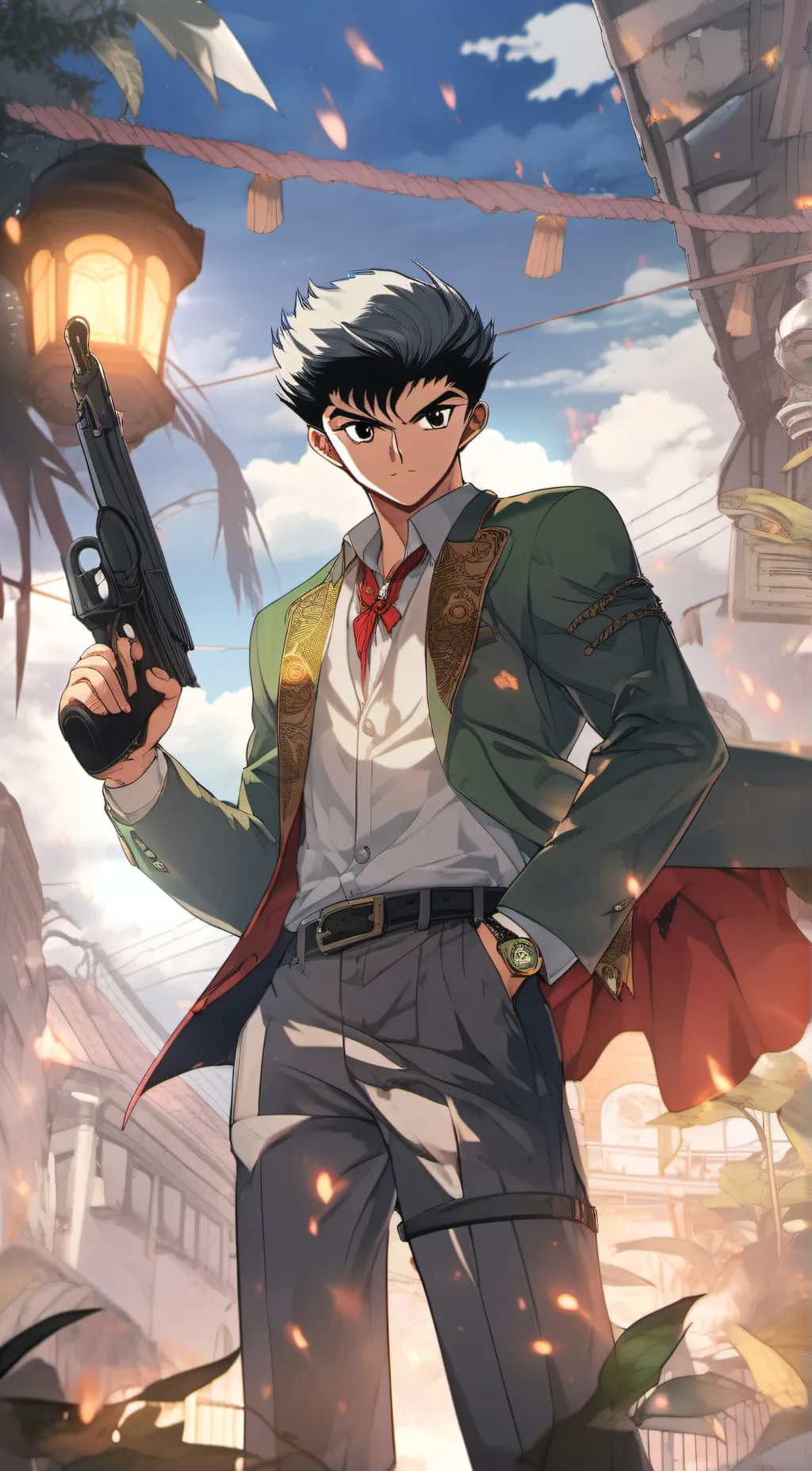 ai character: Yusuke Urameshi background