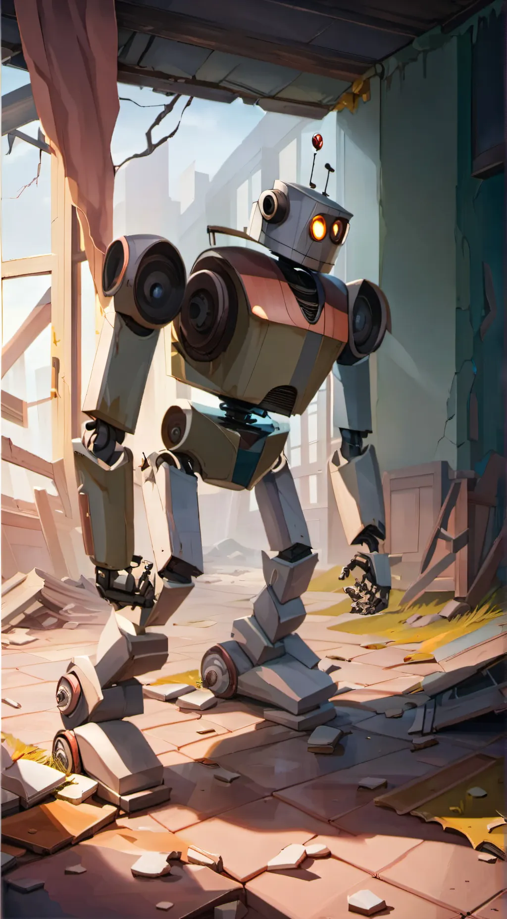 ai character: Broken machine  background