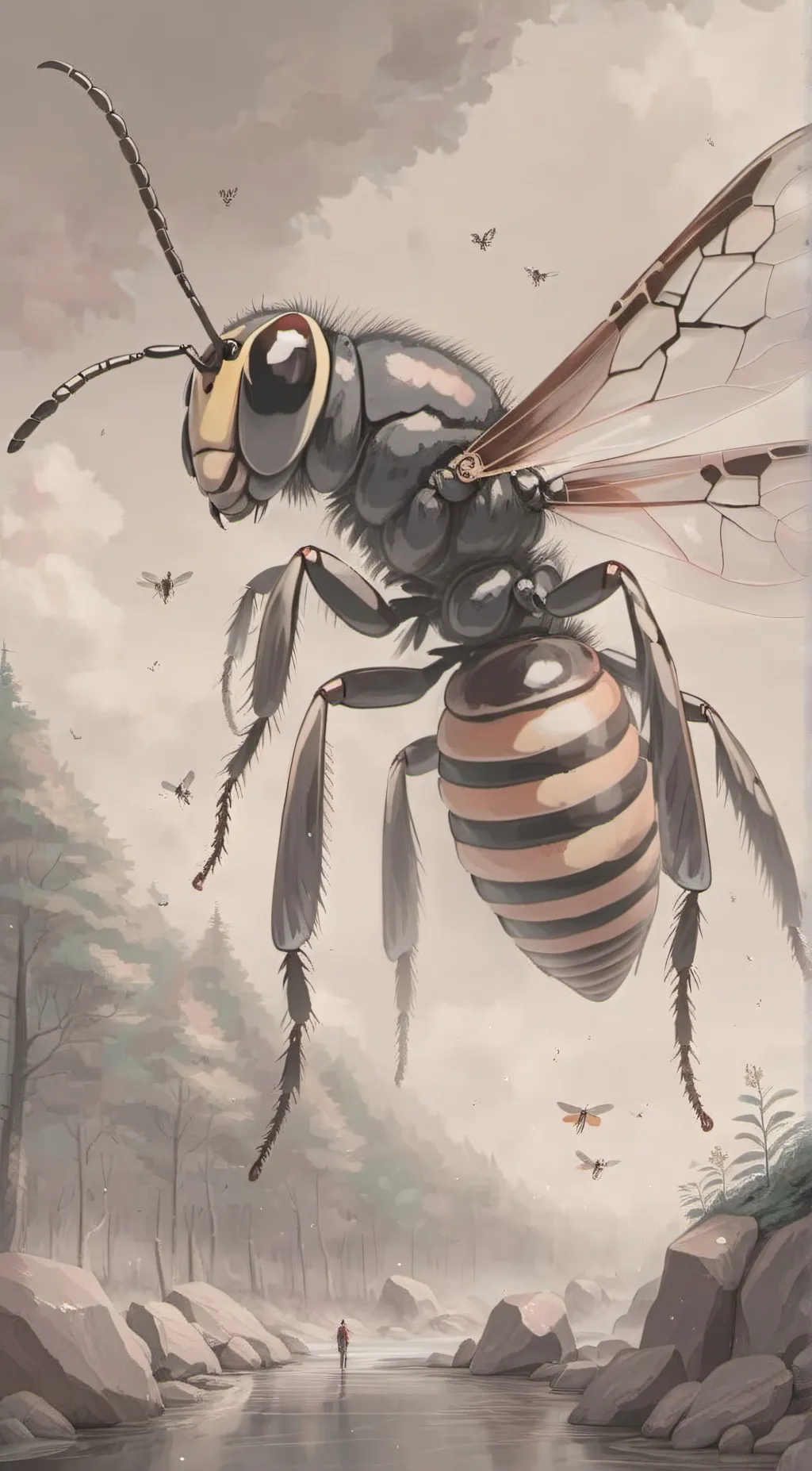 ai character: a giant wasp background